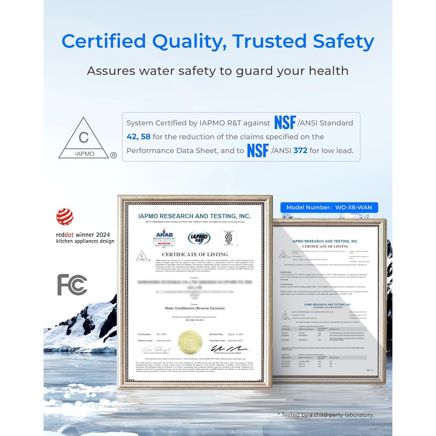 Sistema de Ósmosis Inversa Waterdrop WD-X8-Alcalino 800 GPD