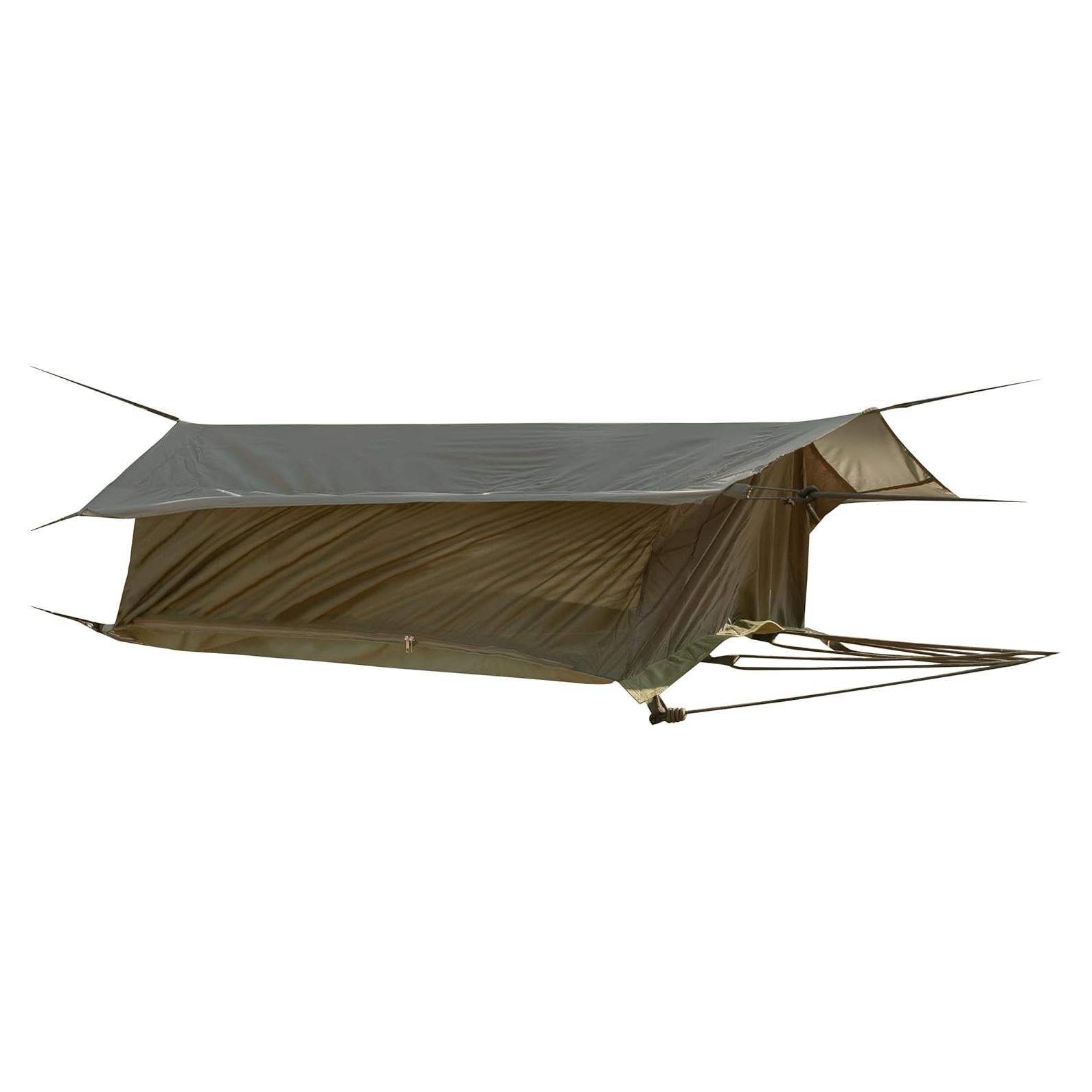 Hamaca de Camping Rothco con Red Antimosquitos y Techo de Lluvia - 198x51 cm - Verde Oliva