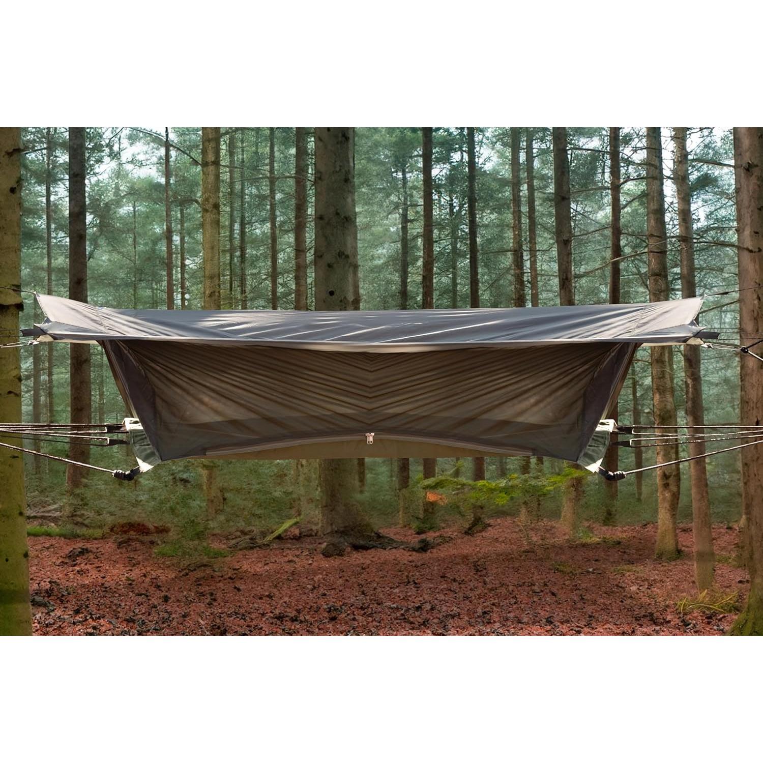 Hamaca de Camping Rothco con Red Antimosquitos y Techo de Lluvia - 198x51 cm - Verde Oliva