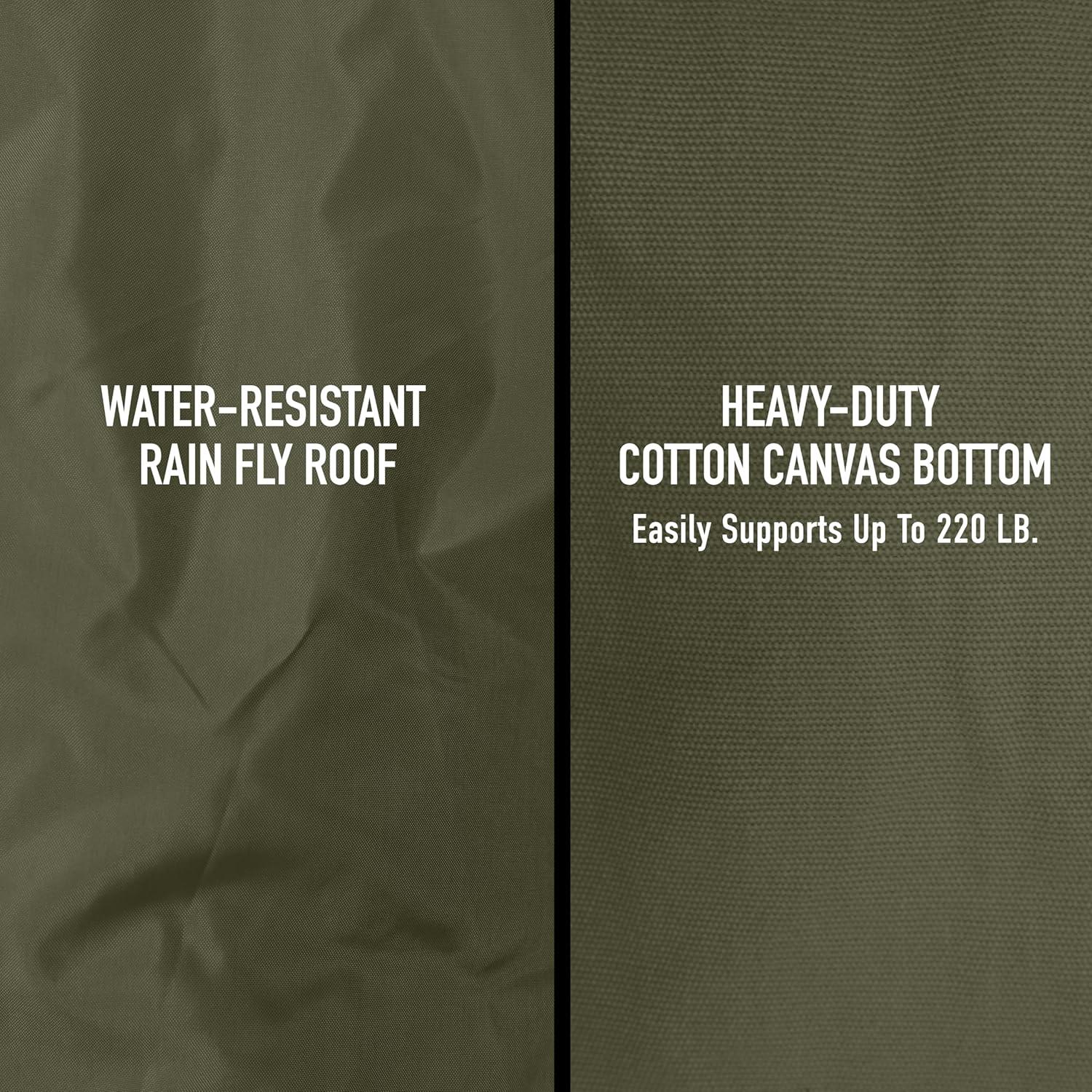 Hamaca de Camping Rothco con Red Antimosquitos y Techo de Lluvia - 198x51 cm - Verde Oliva