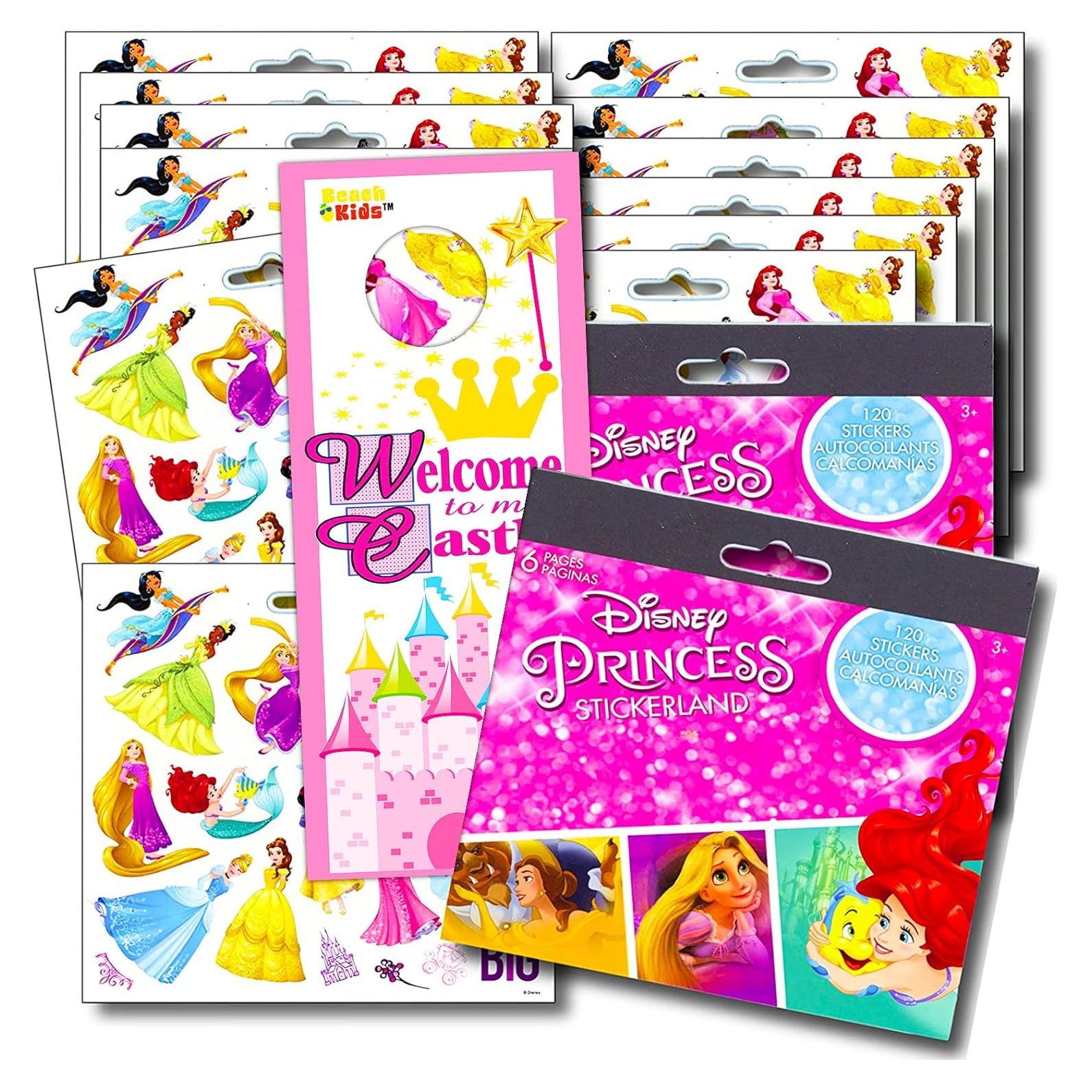 Stickers de Princesas Disney - Paquete de 12 Hojas 240+ Stickers