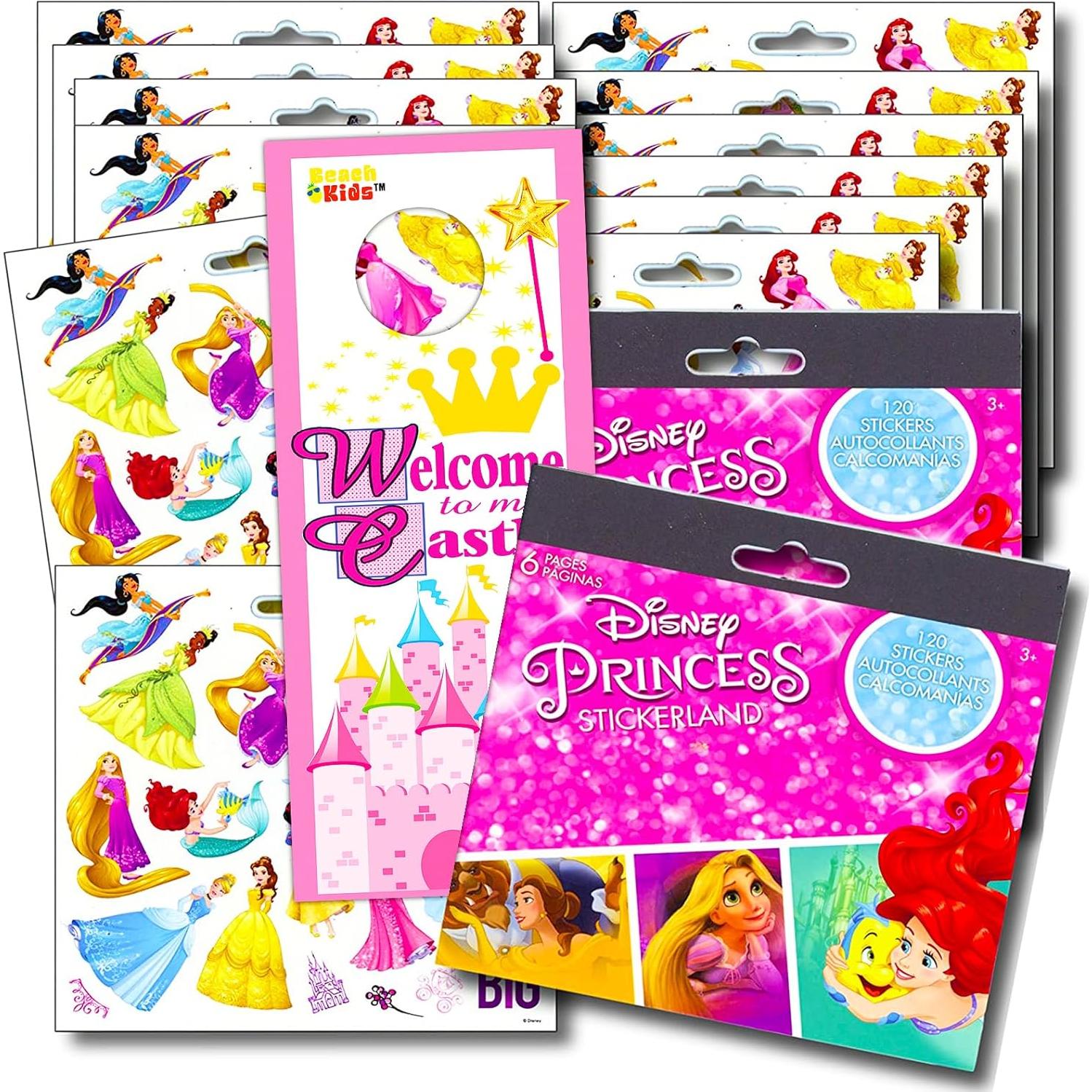 Stickers de Princesas Disney - Paquete de 12 Hojas 240+ Stickers