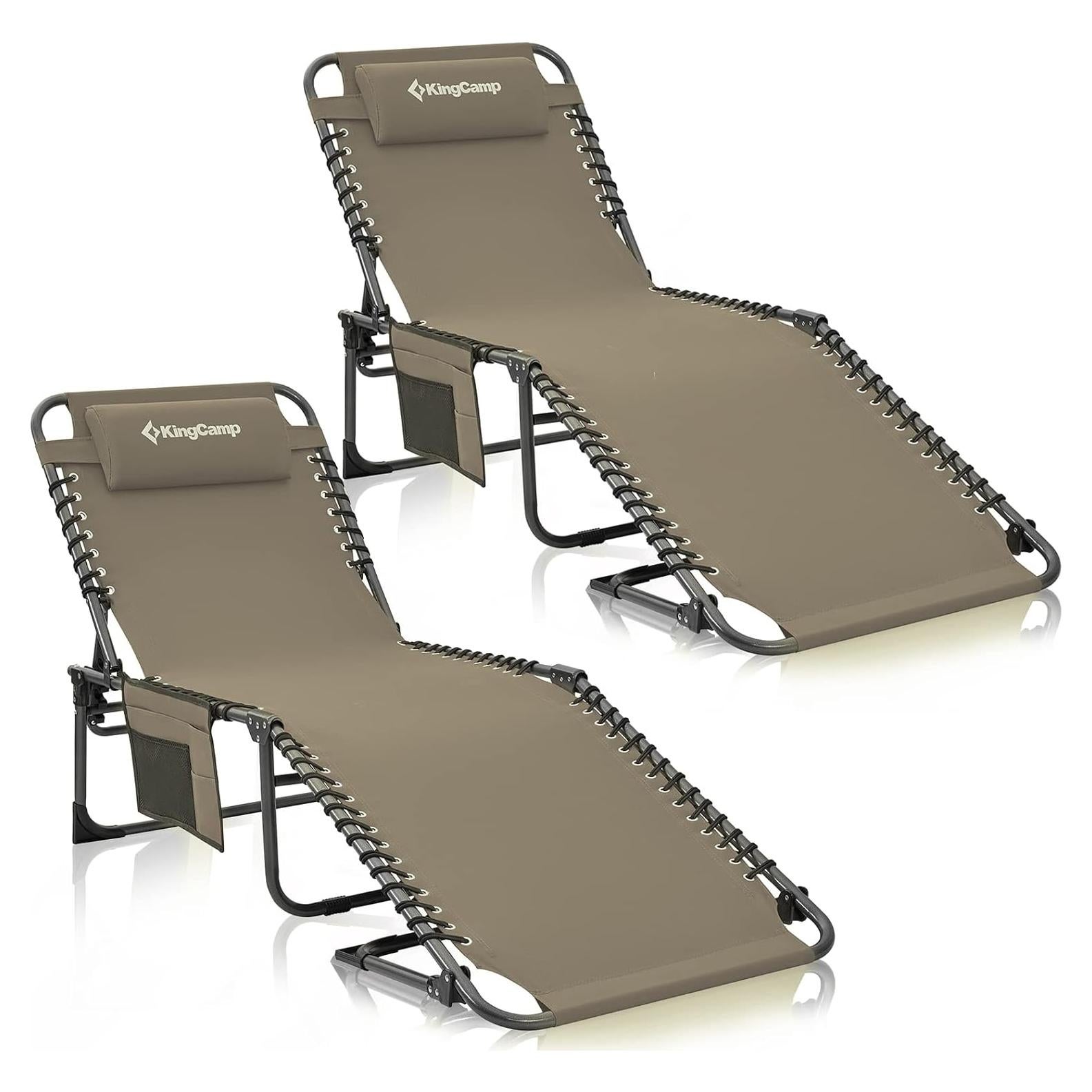 Silla Lounge Plegable KingCamp KC2029 Beige 5 Posiciones