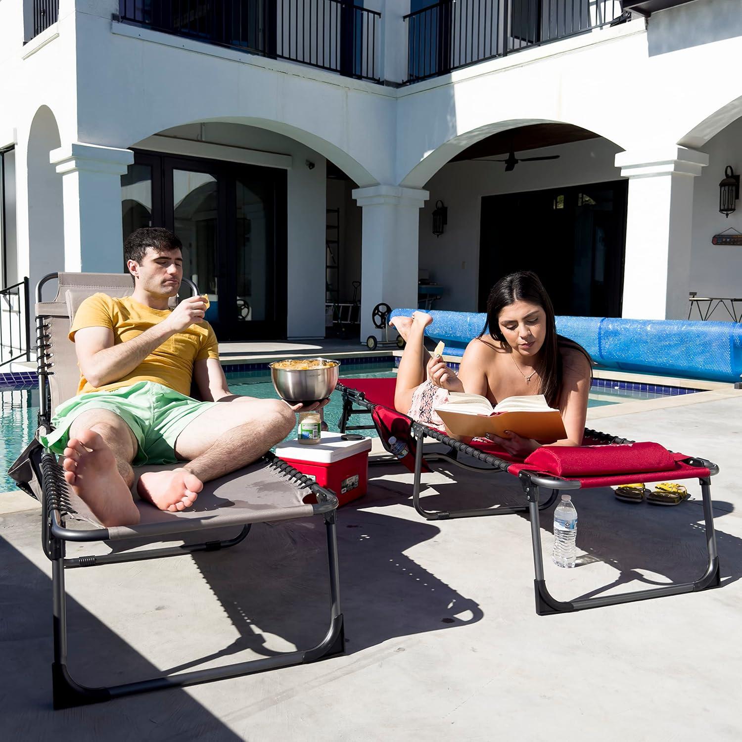 Silla Lounge Plegable KingCamp KC2029 Beige 5 Posiciones