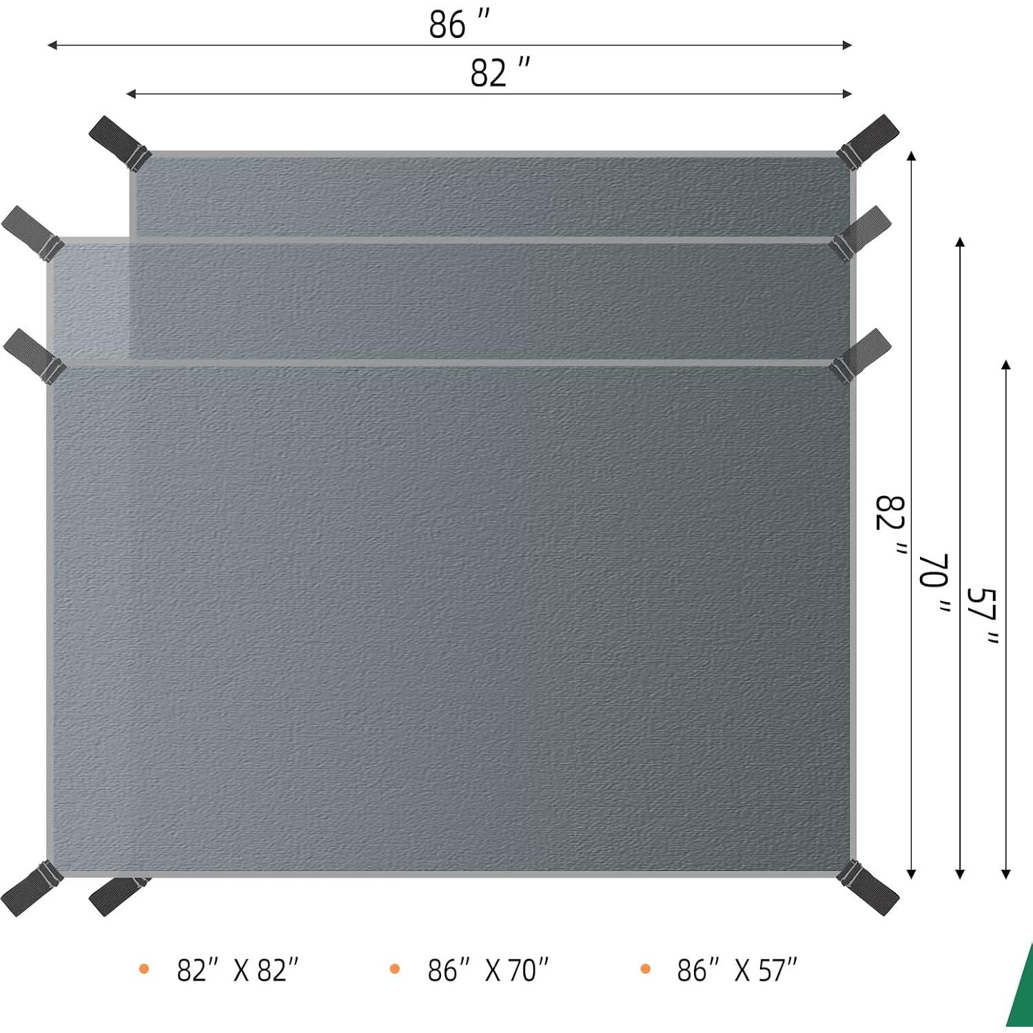 Camping Tarp Waterproof with Carry Bag for Under Tent, Ultralight Tent Footprint for Ground Camping Hiking (82" x 82")