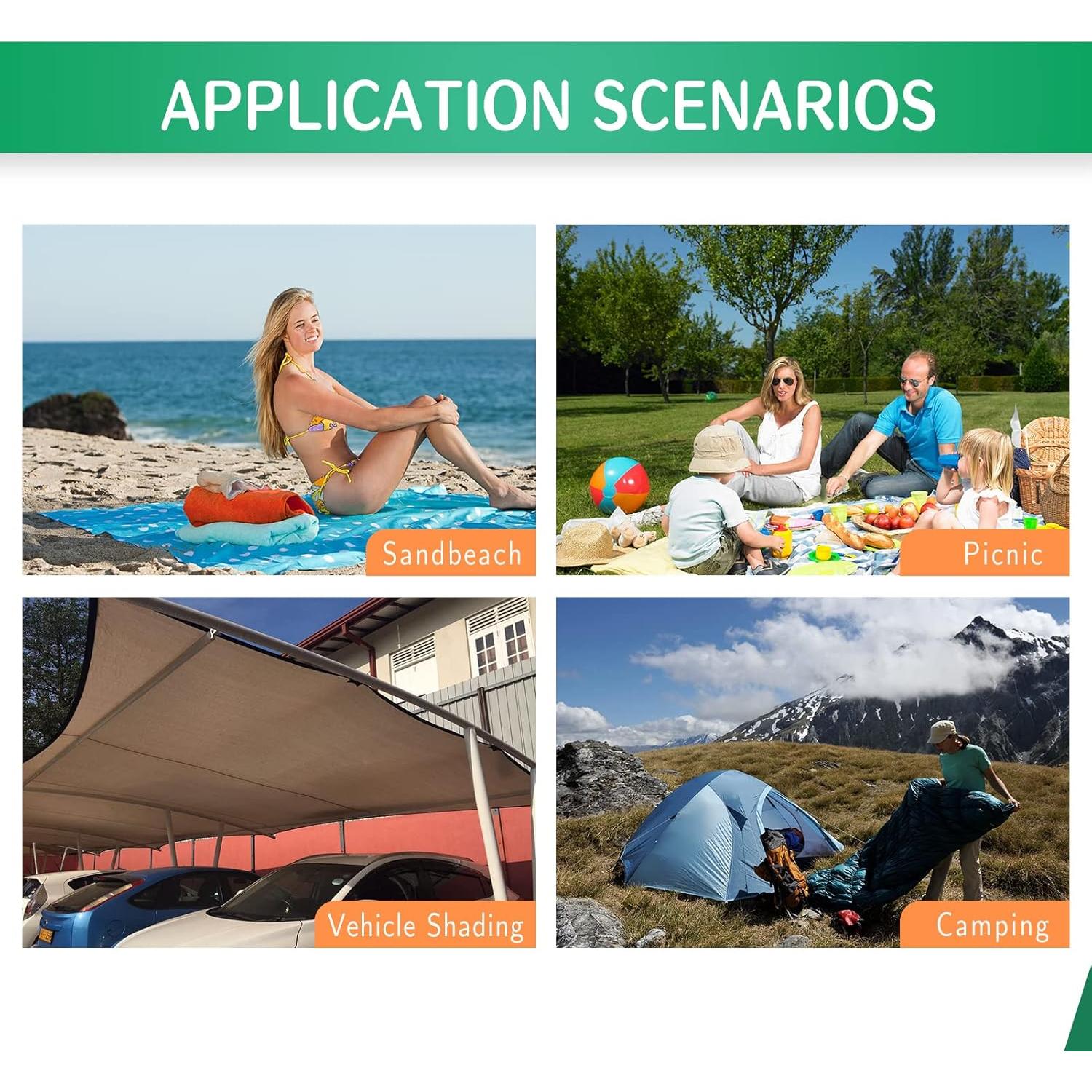 Camping Tarp Waterproof with Carry Bag for Under Tent, Ultralight Tent Footprint for Ground Camping Hiking (82" x 82")