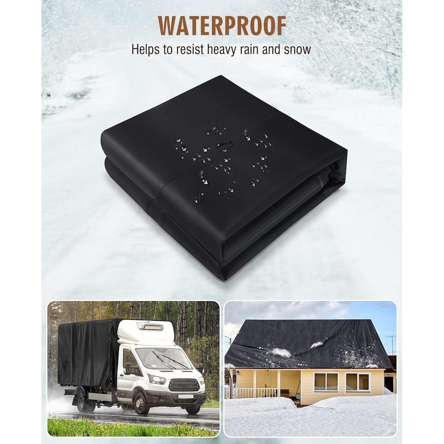 Lona Impermeable HIRALIY 200x220 cm Alta Resistencia Negra