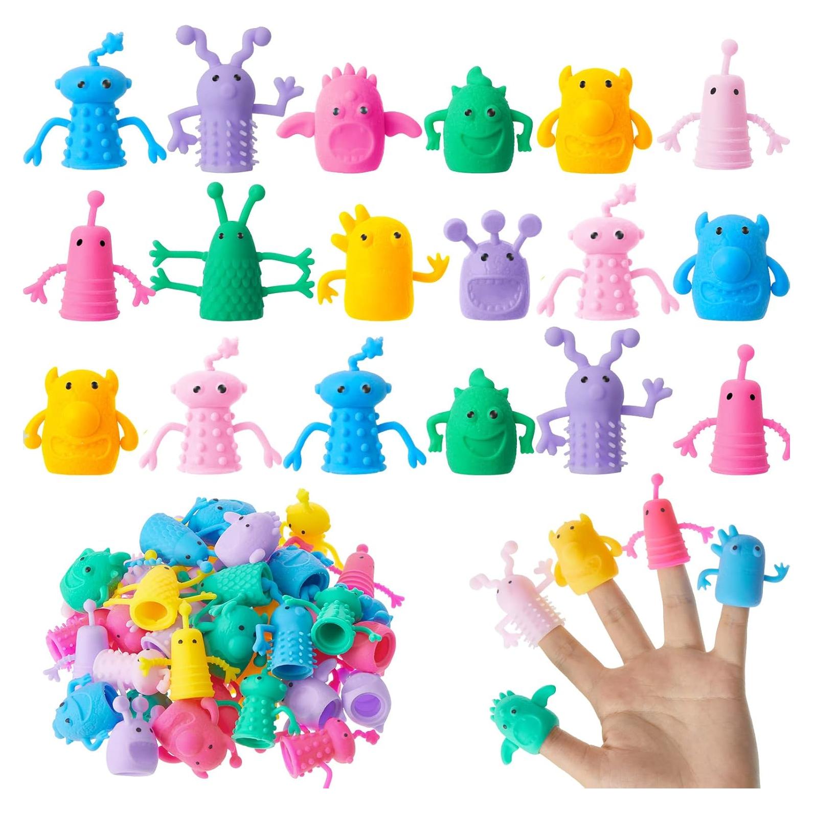 Juego de 40 Muñecos de Dedos de Monstruo Junkin - Juguetes Antiestrés
