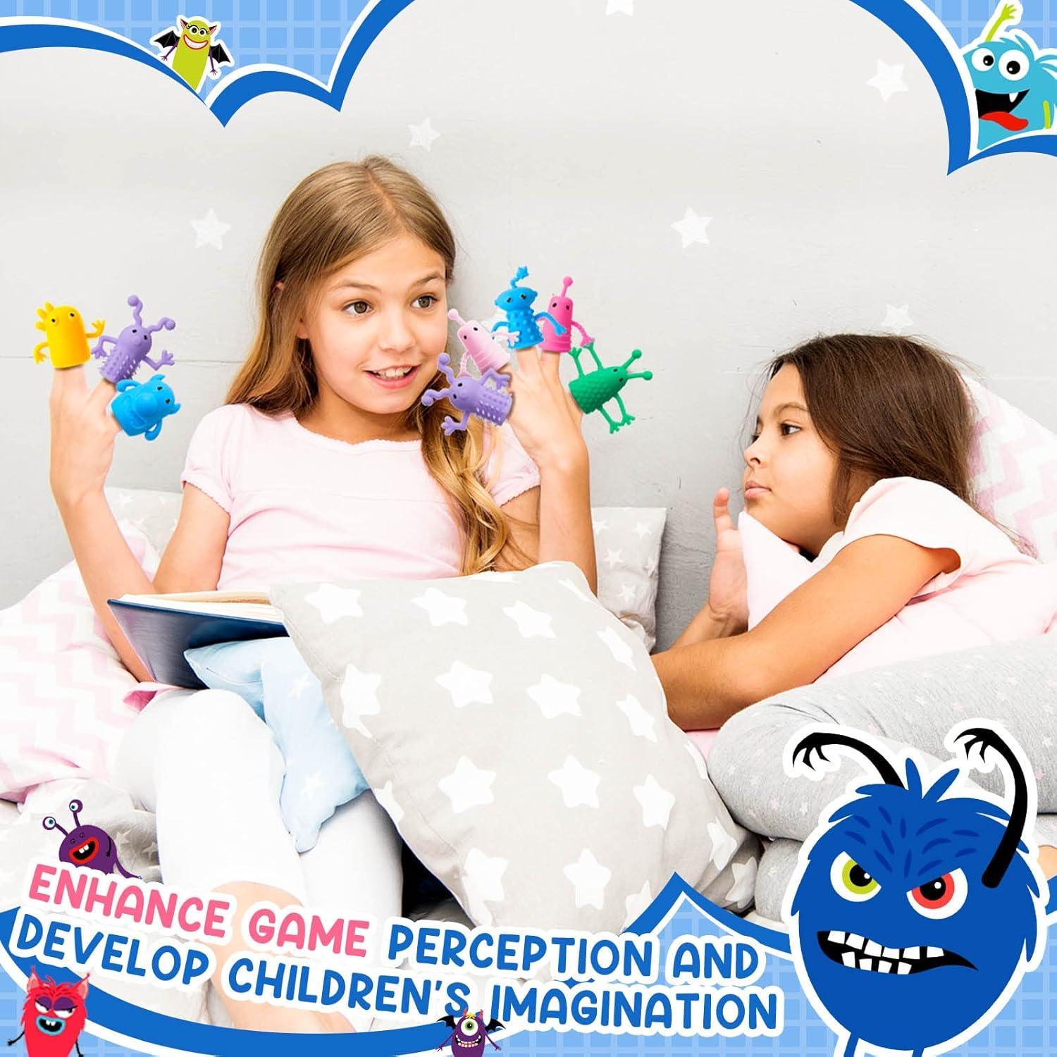 Juego de 40 Muñecos de Dedos de Monstruo Junkin - Juguetes Antiestrés