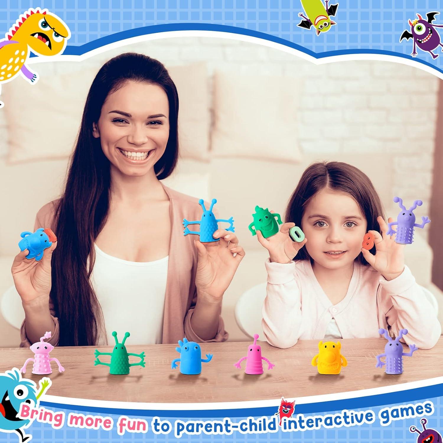 Juego de 40 Muñecos de Dedos de Monstruo Junkin - Juguetes Antiestrés