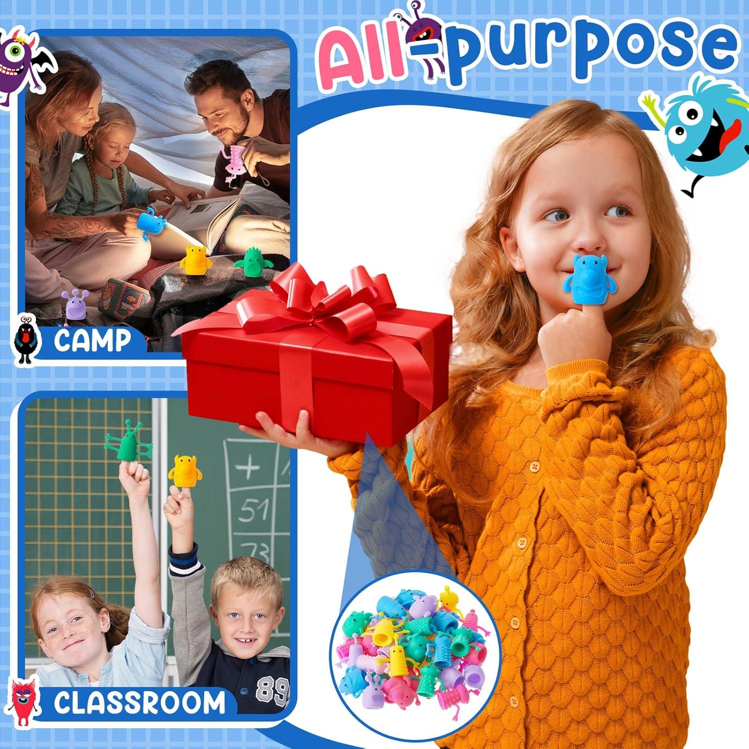 Juego de 40 Muñecos de Dedos de Monstruo Junkin - Juguetes Antiestrés