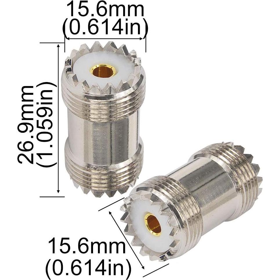 Adaptador UHF hembra a hembra BOOBRIE SO239 - 2 Piezas
