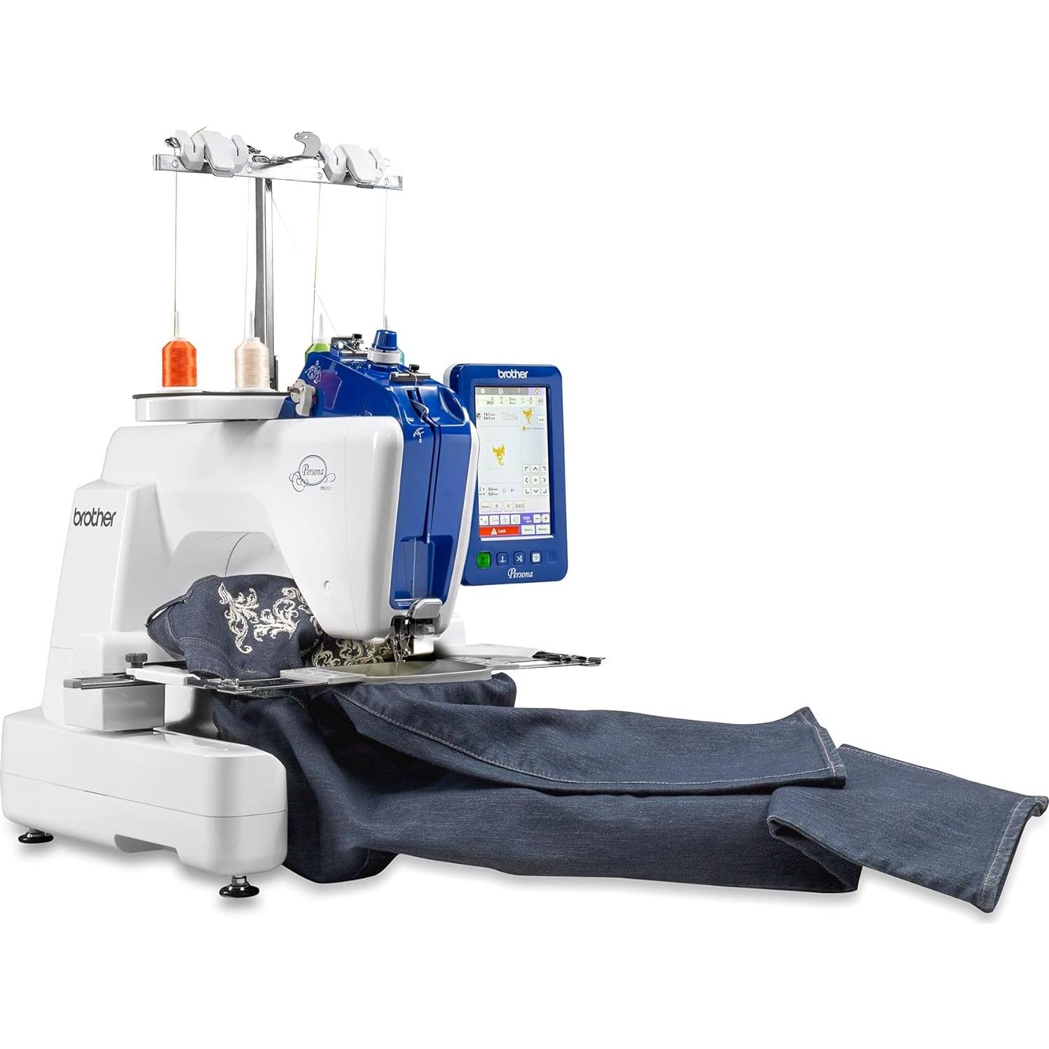 Brother Persona PRS100 Single Needle Embroidery Machine with 4-Spool Thread Stand and Free Arm Embroidery