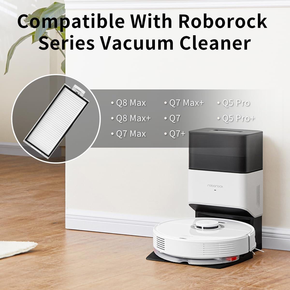 4 Filtros Lavables Rrochio para Aspiradora Roborock Q7 Max