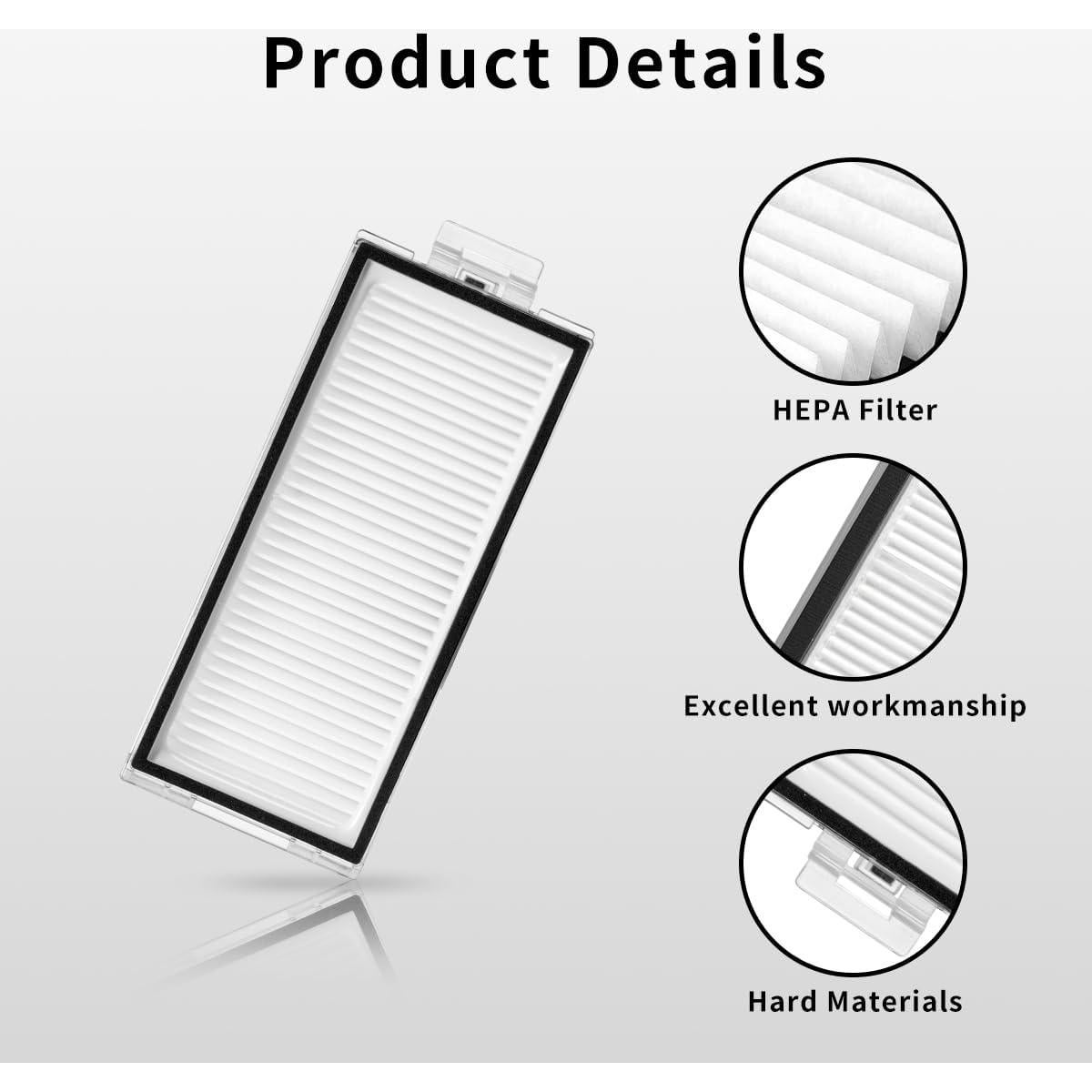 4 Filtros Lavables Rrochio para Aspiradora Roborock Q7 Max