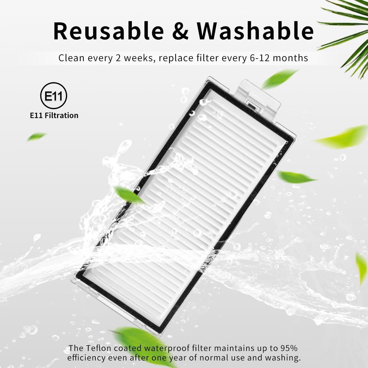 4 Filtros Lavables Rrochio para Aspiradora Roborock Q7 Max