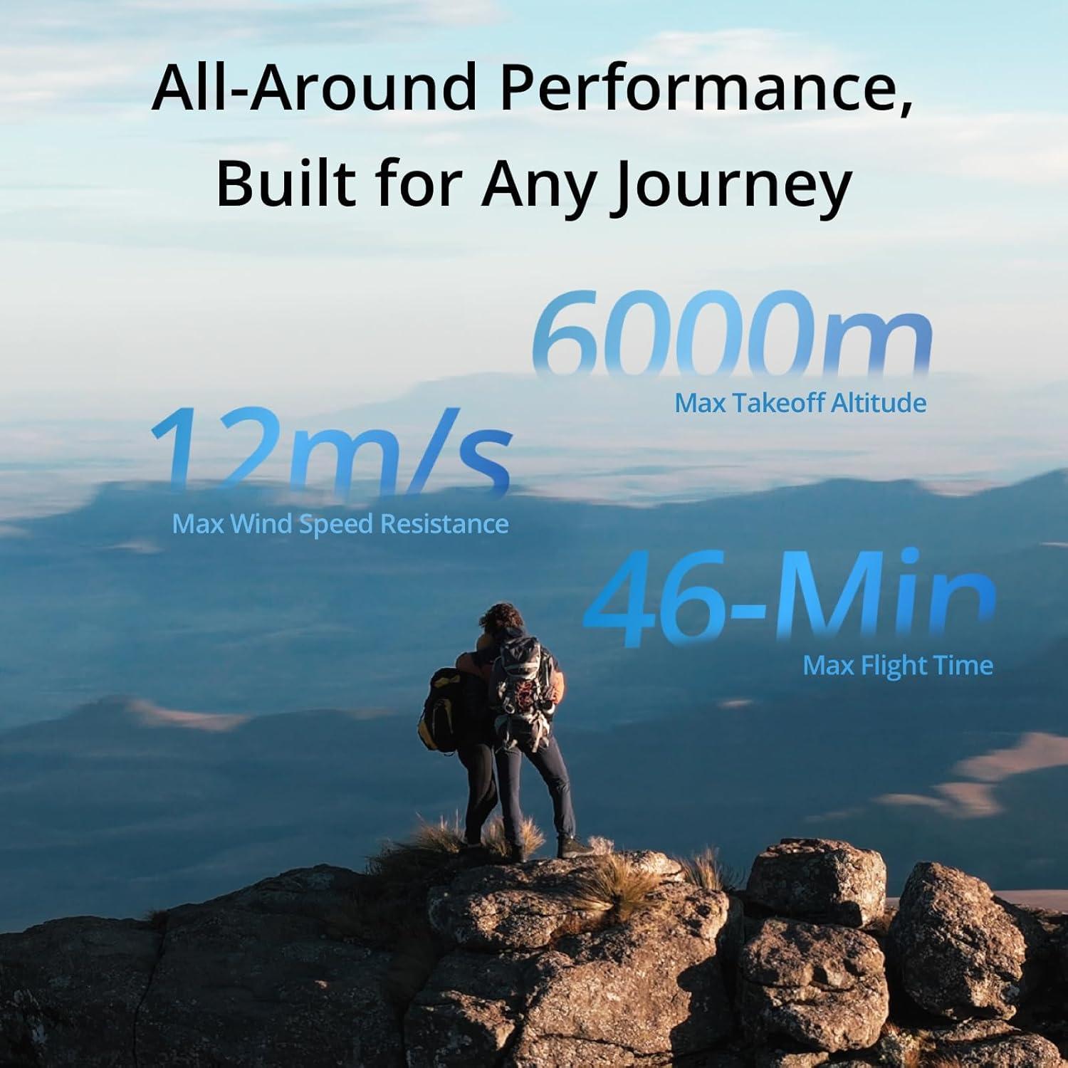 Drone DJI Air 3 RC-N2, 48MP, 4K, 46 min vuelo, Detección Obstáculos