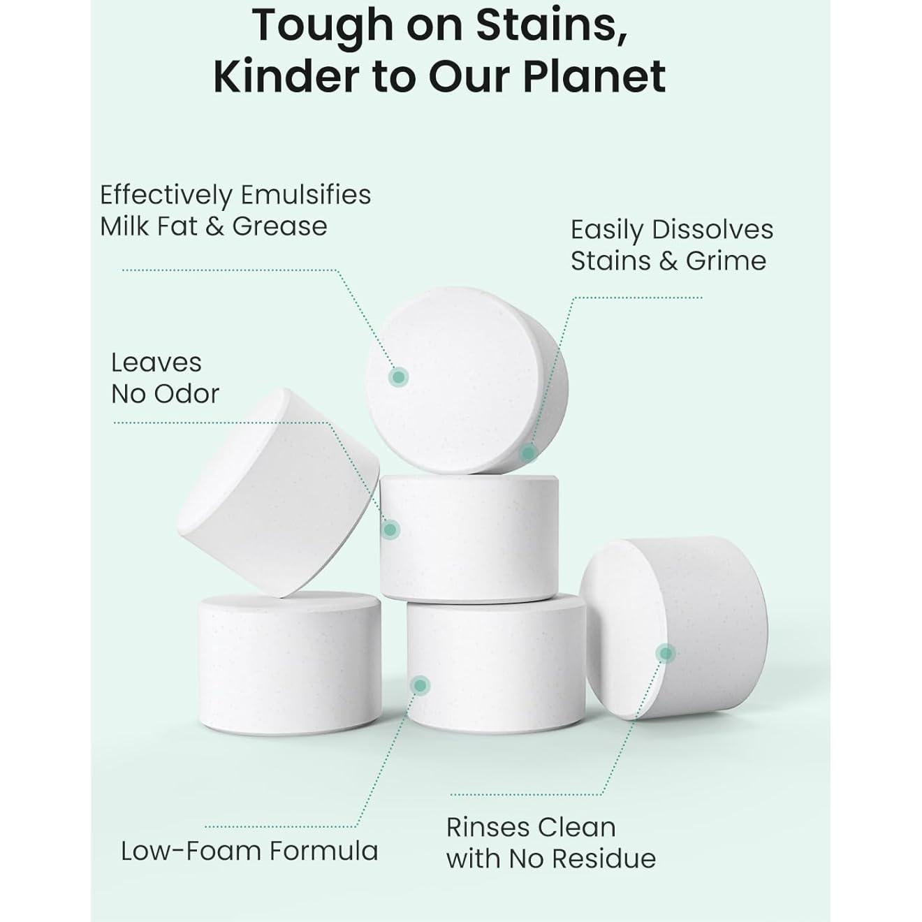 Tabletas de Lavado GROWNSY 40PCS para Lavadoras de Botellas