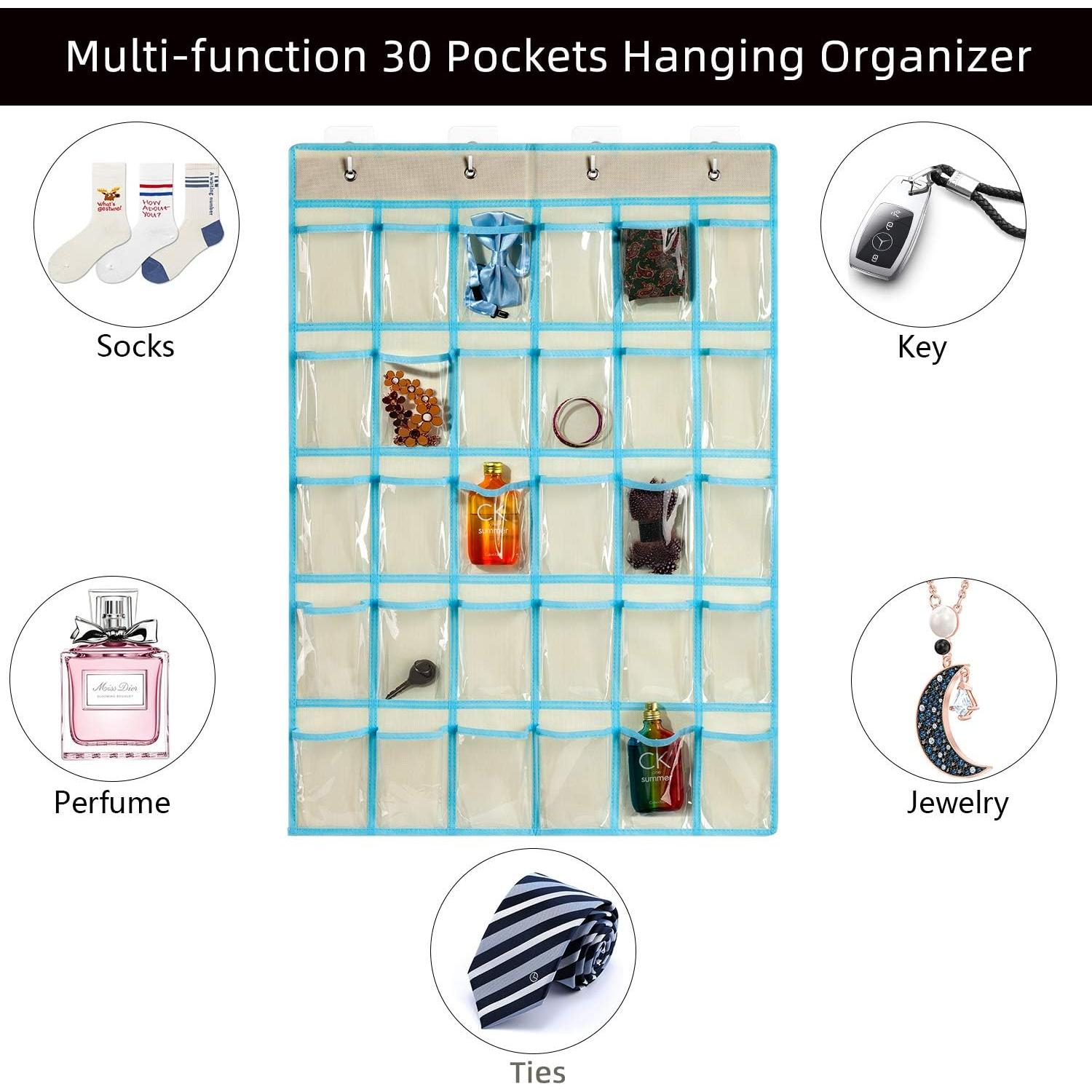 Organizador de Bolsillos Transparentes KEEPJOY 30 Bolsillos Beige