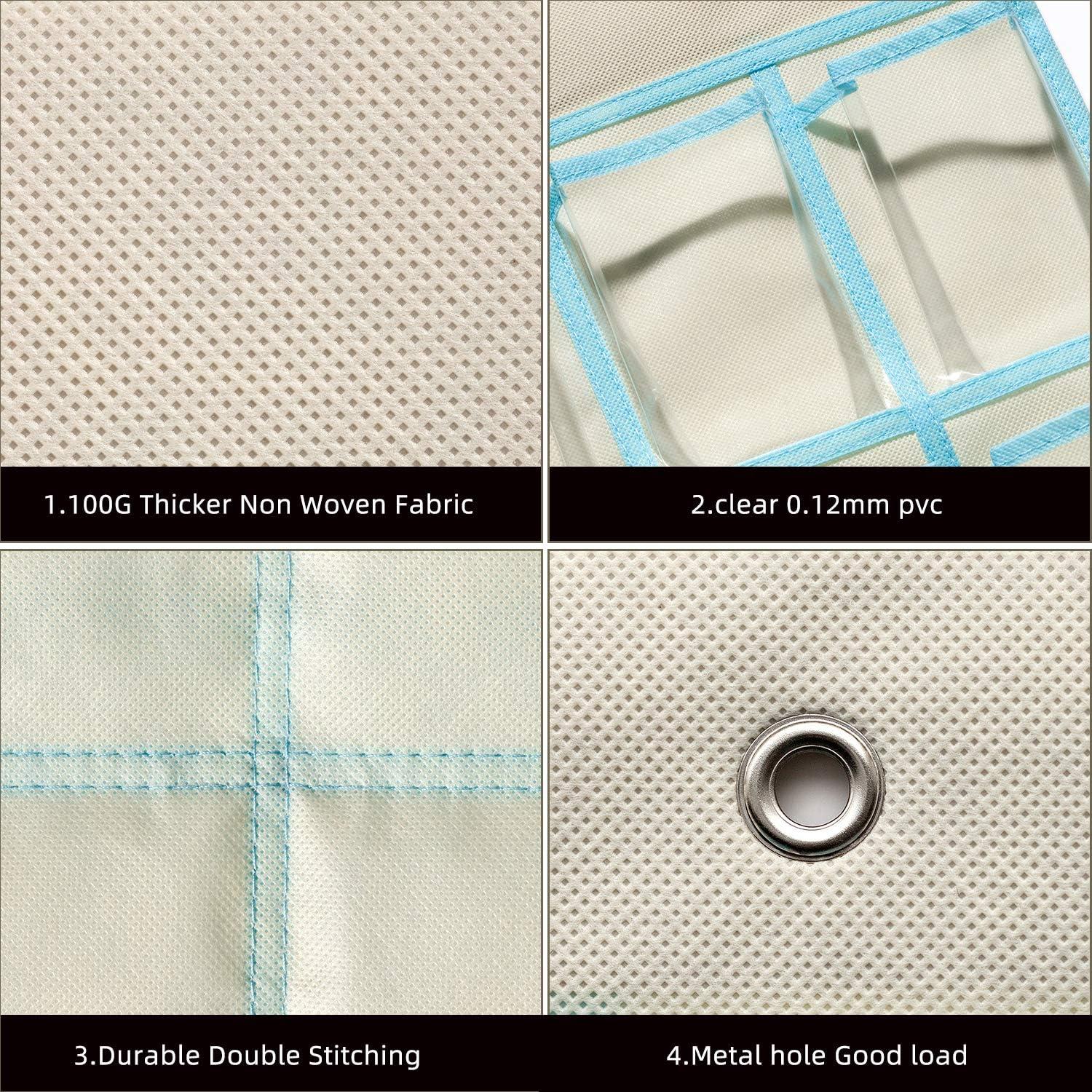 Organizador de Bolsillos Transparentes KEEPJOY 30 Bolsillos Beige