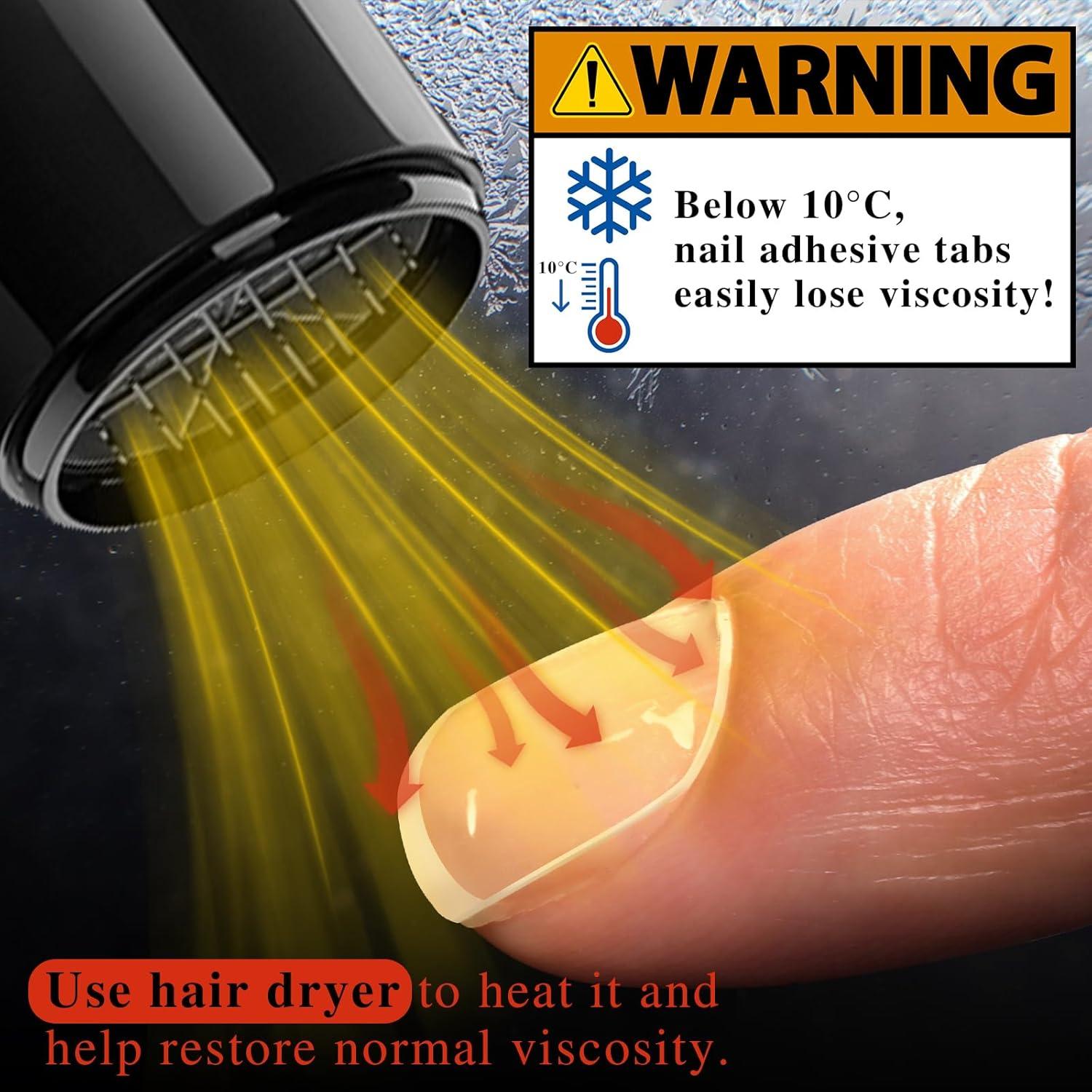 Pestañas Adhesivas para Uñas Postizas Teenitor - 300 Piezas