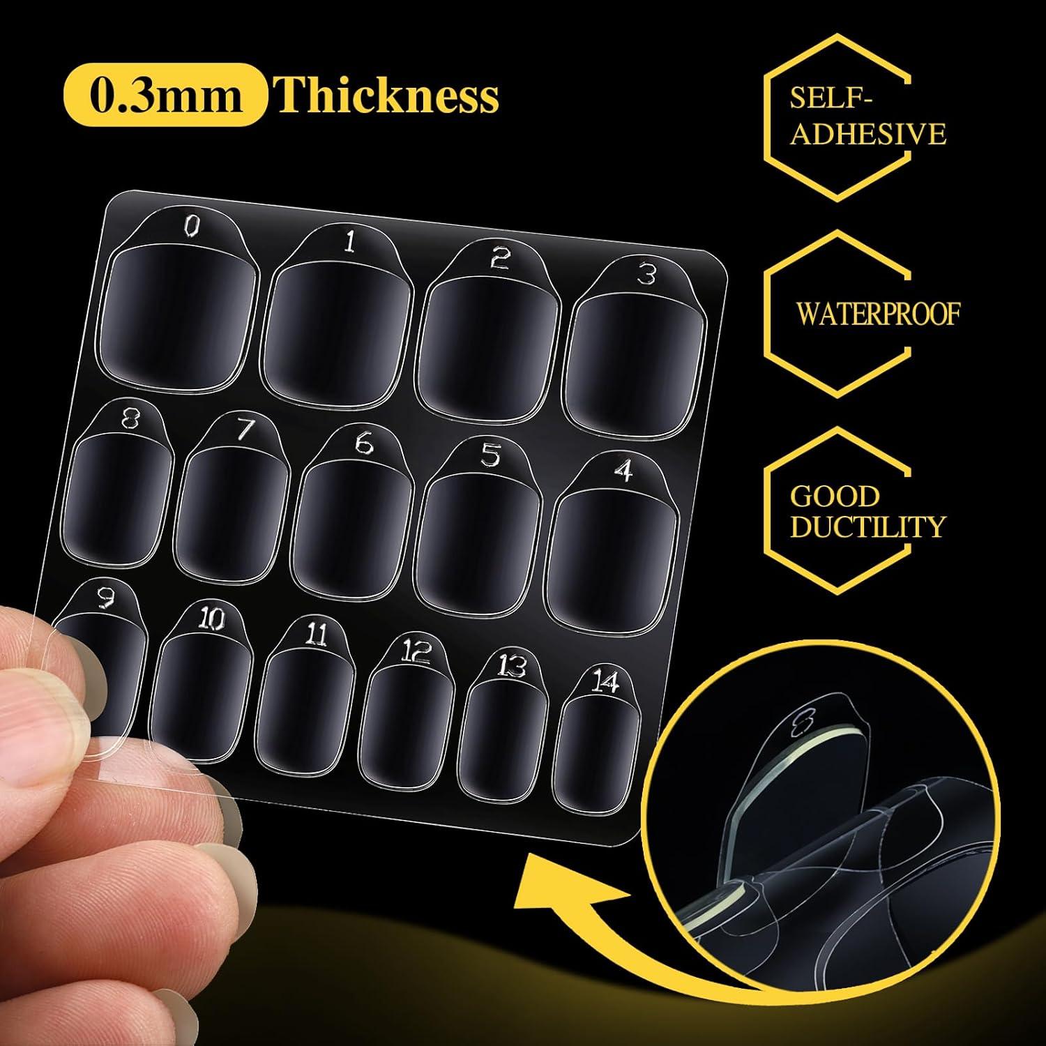 Pestañas Adhesivas para Uñas Postizas Teenitor - 300 Piezas