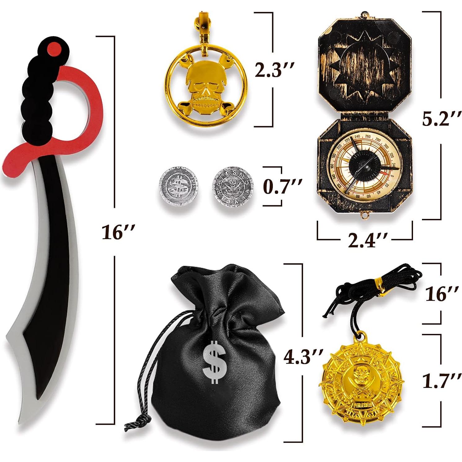 Disfraz de Pirata G.C para Niños con Accesorios - Talla 10-12 Años