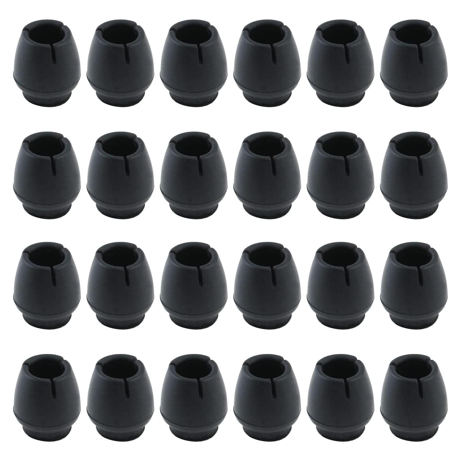 Antrader 24 Almohadillas de Silicona Negras para Muebles 1.2-1.6cm