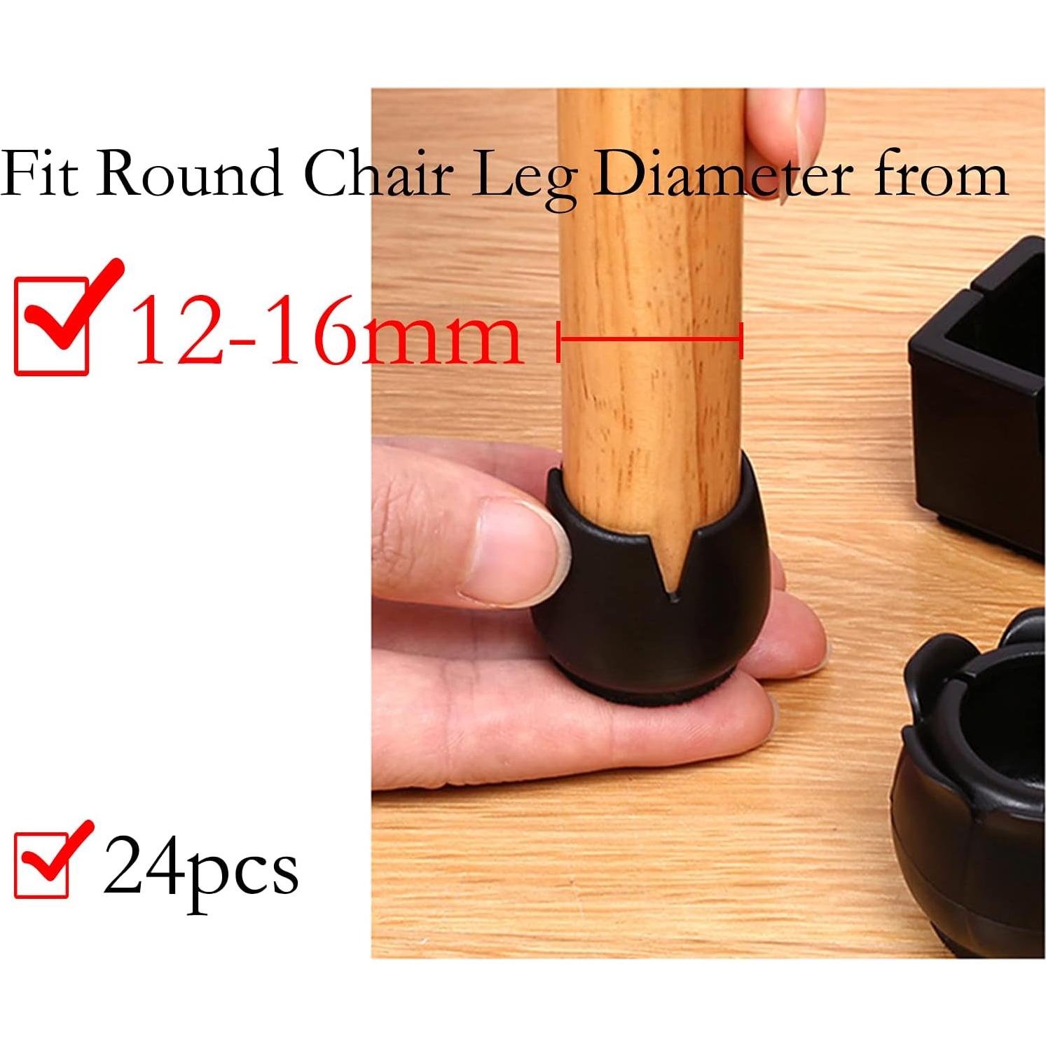 Antrader 24 Almohadillas de Silicona Negras para Muebles 1.2-1.6cm