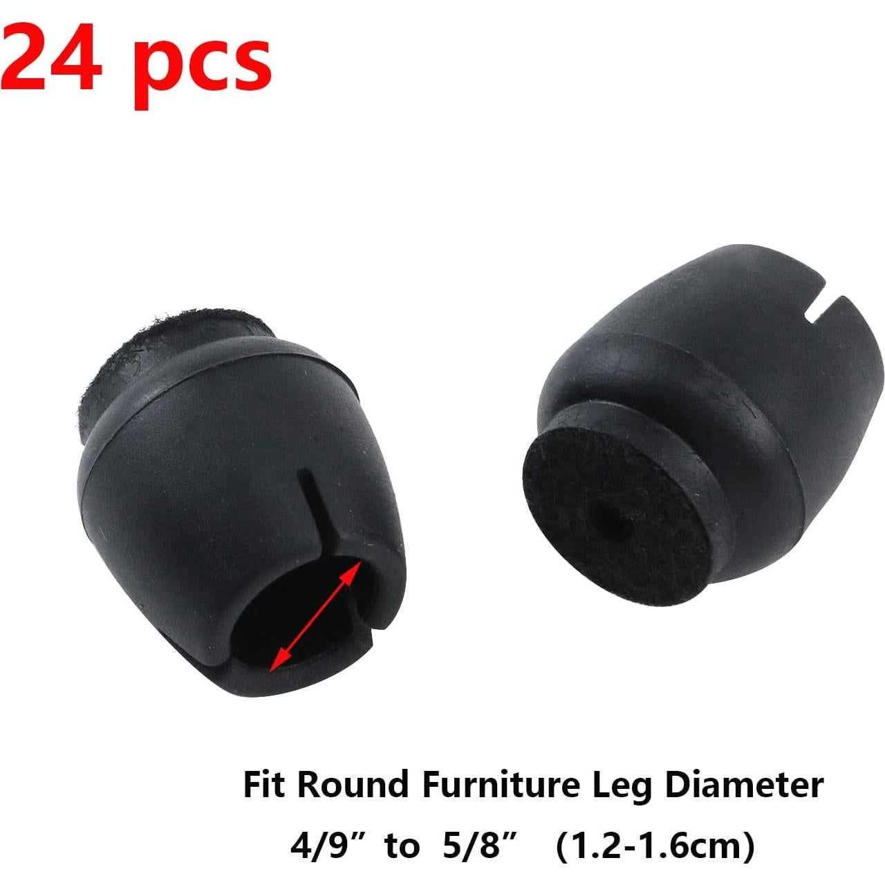 Antrader 24 Almohadillas de Silicona Negras para Muebles 1.2-1.6cm