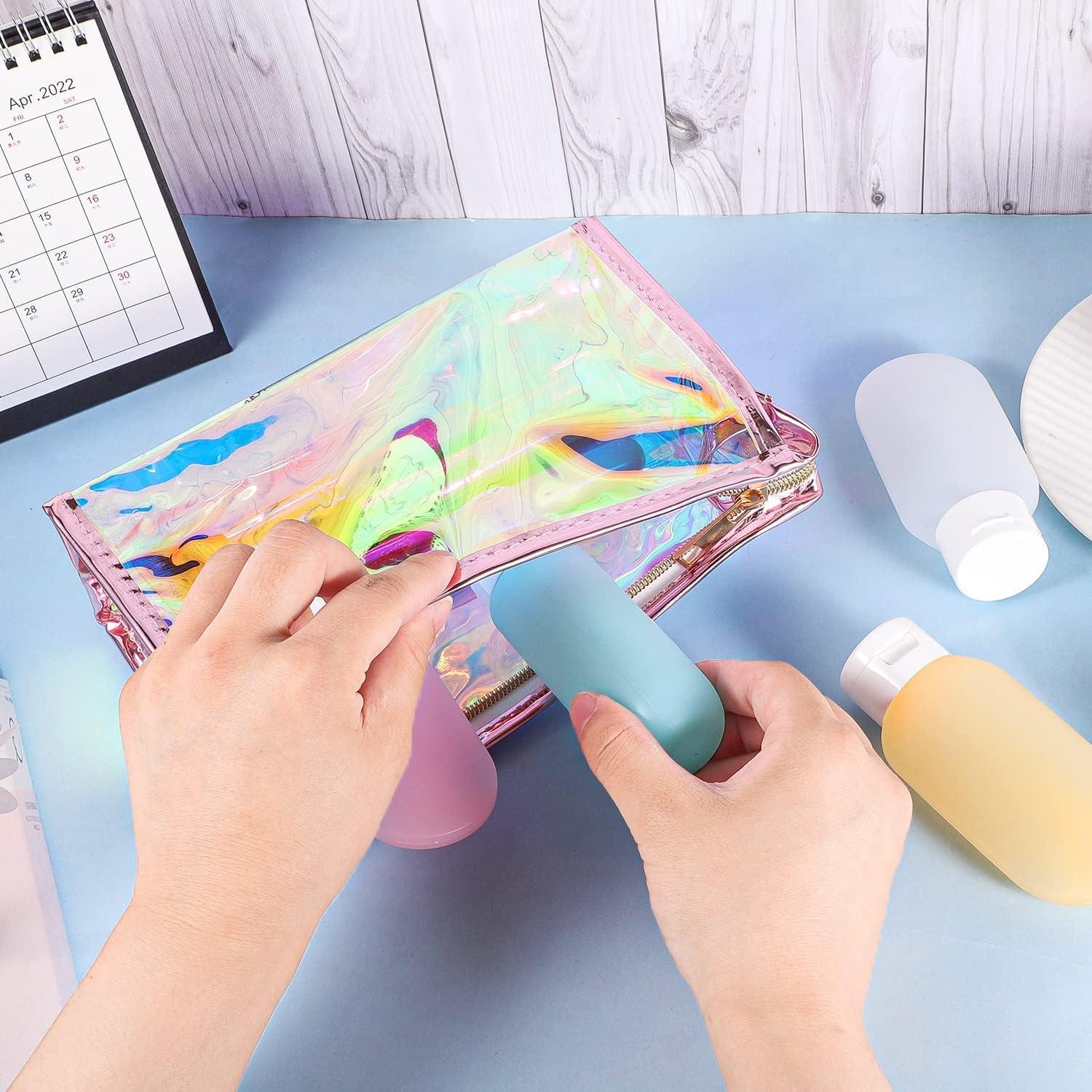 Bolsas de Maquillaje Holográficas BESARTE - 10 Pcs Impermeables