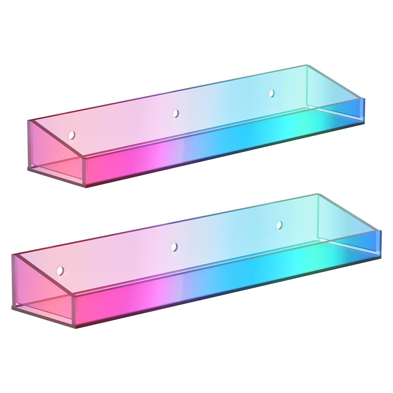 Estantes Flotantes de Acrílico Iridiscentes Bakzon - 2 Piezas