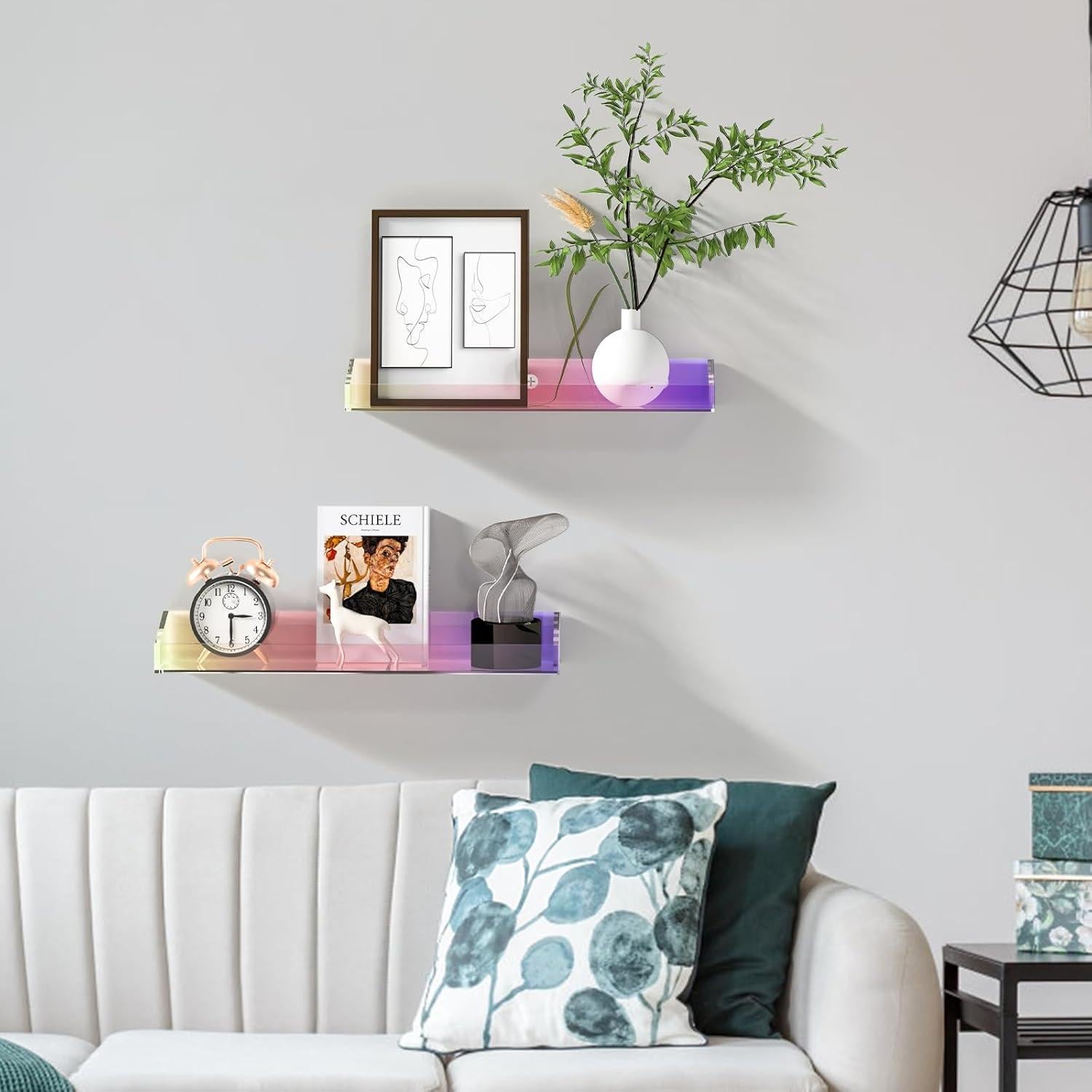 Estantes Flotantes de Acrílico Iridiscentes Bakzon - 2 Piezas