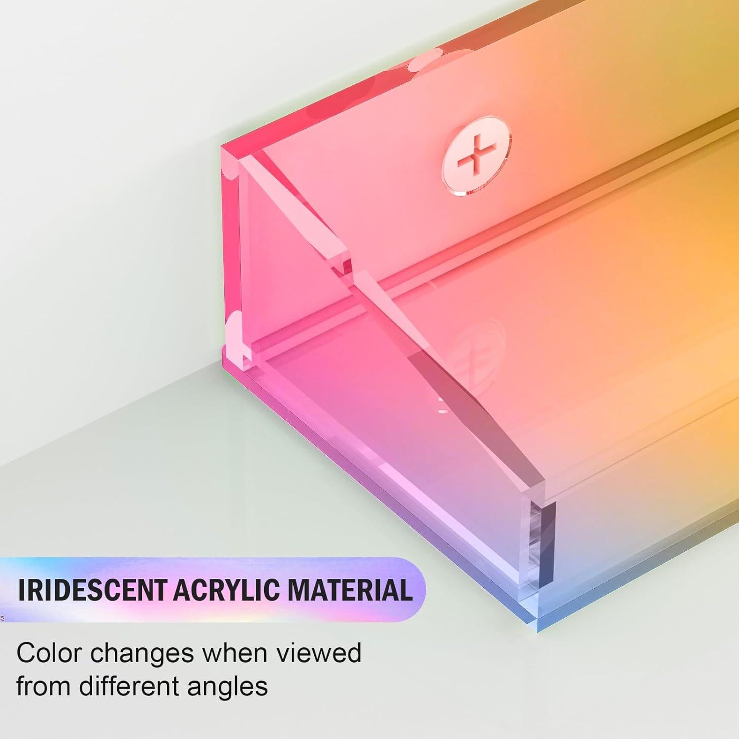 Estantes Flotantes de Acrílico Iridiscentes Bakzon - 2 Piezas