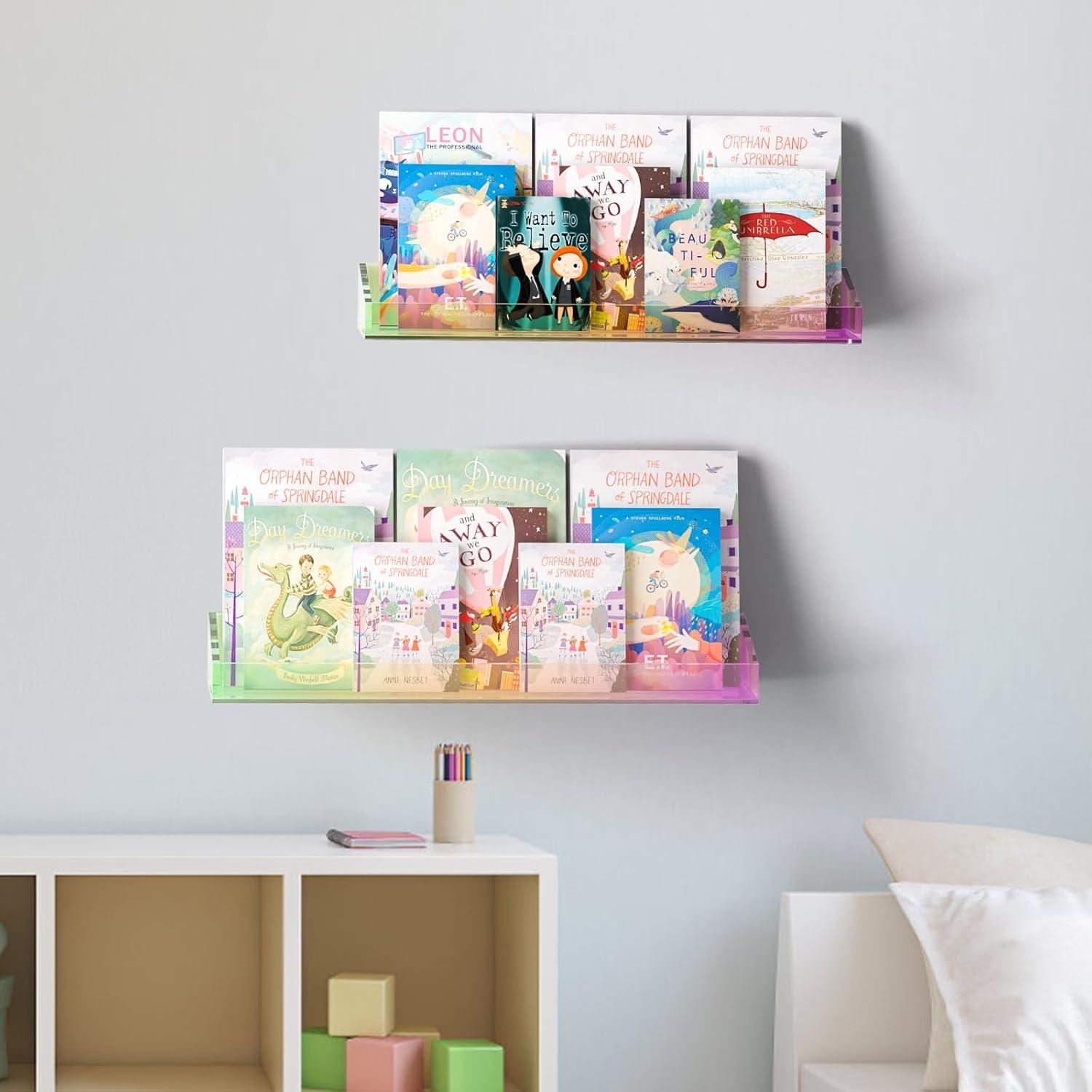 Estantes Flotantes de Acrílico Iridiscentes Bakzon - 2 Piezas