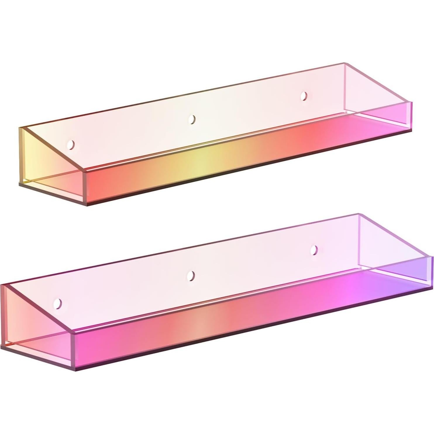 Estantes Flotantes de Acrílico Iridiscentes Bakzon - 2 Piezas