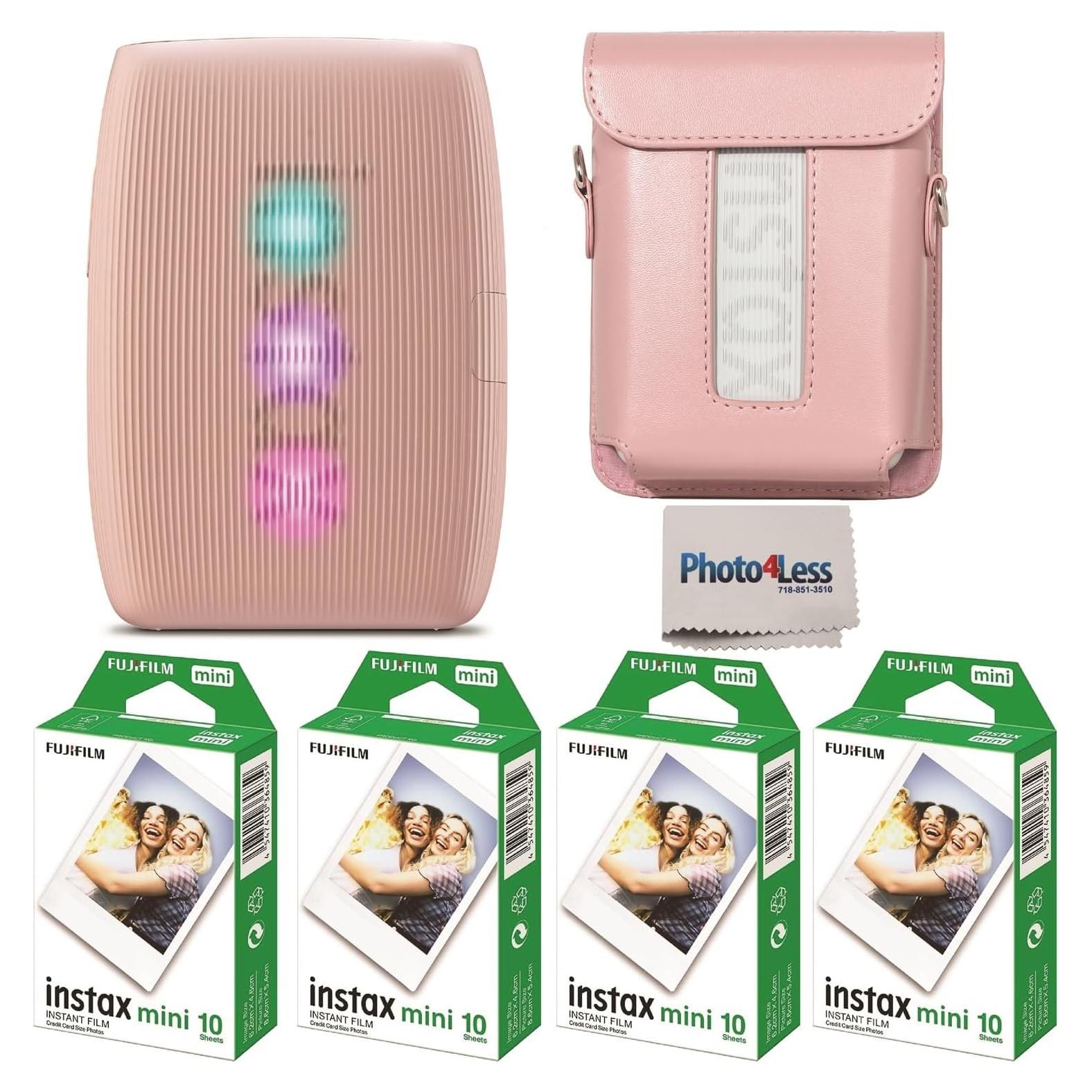 Impresora Fujifilm Instax Mini Link 3 + 40 Hojas + Funda Rosa