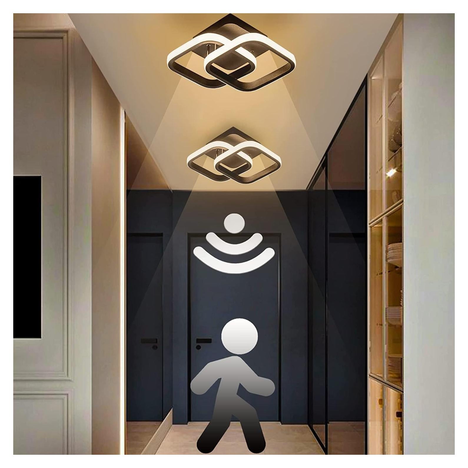 Luz de Techo LED ADISUN 22W con Sensor de Movimiento Negro