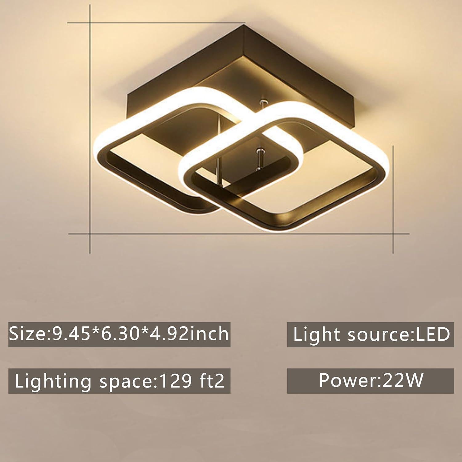 Luz de Techo LED ADISUN 22W con Sensor de Movimiento Negro