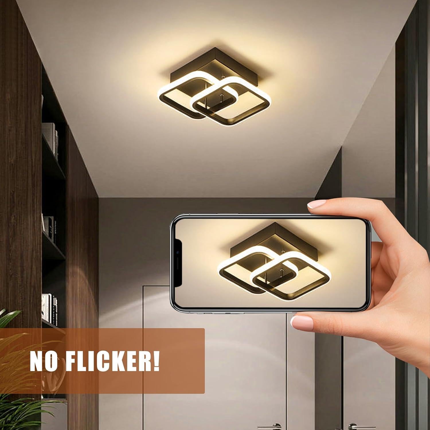 Luz de Techo LED ADISUN 22W con Sensor de Movimiento Negro