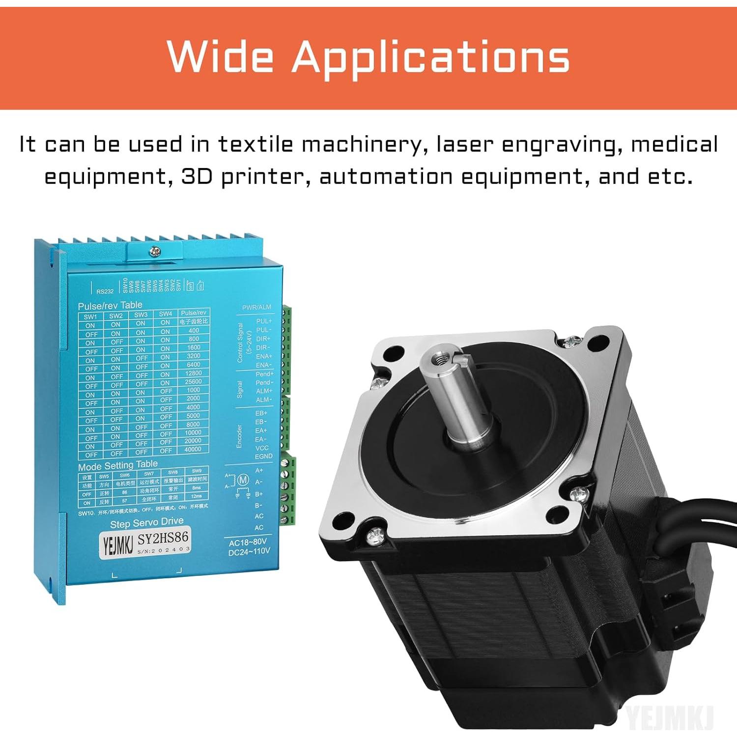 Kit Motor Paso a Paso Nema 34 4.5Nm 78mm + Controlador BHA860