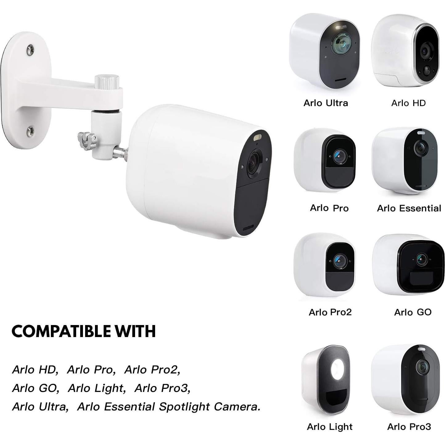 Soporte de Pared Ajustable para Cámaras Arlo - 2 Pack Negro