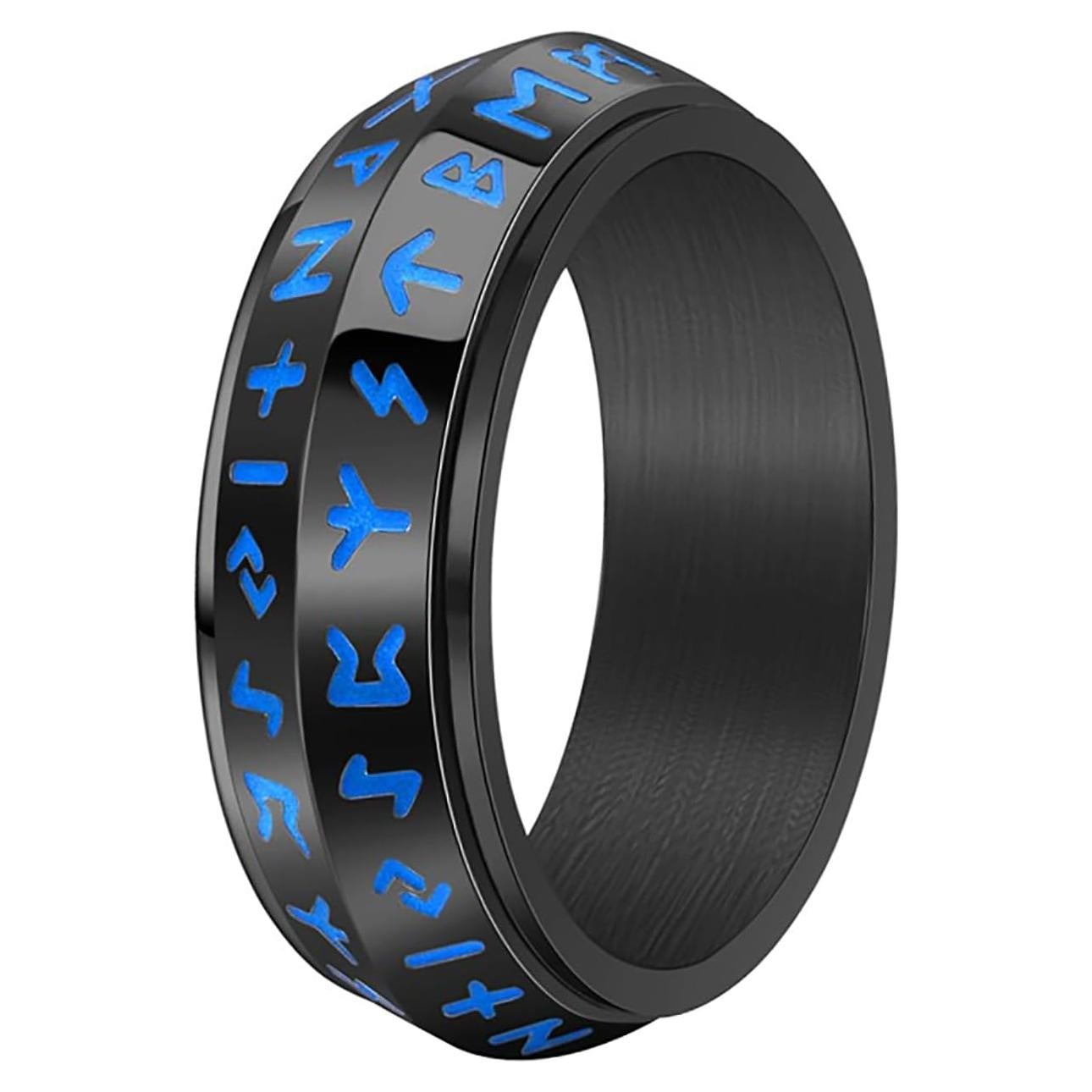 Anillo giratorio de ansiedad Viking de acero inoxidable 8 mm