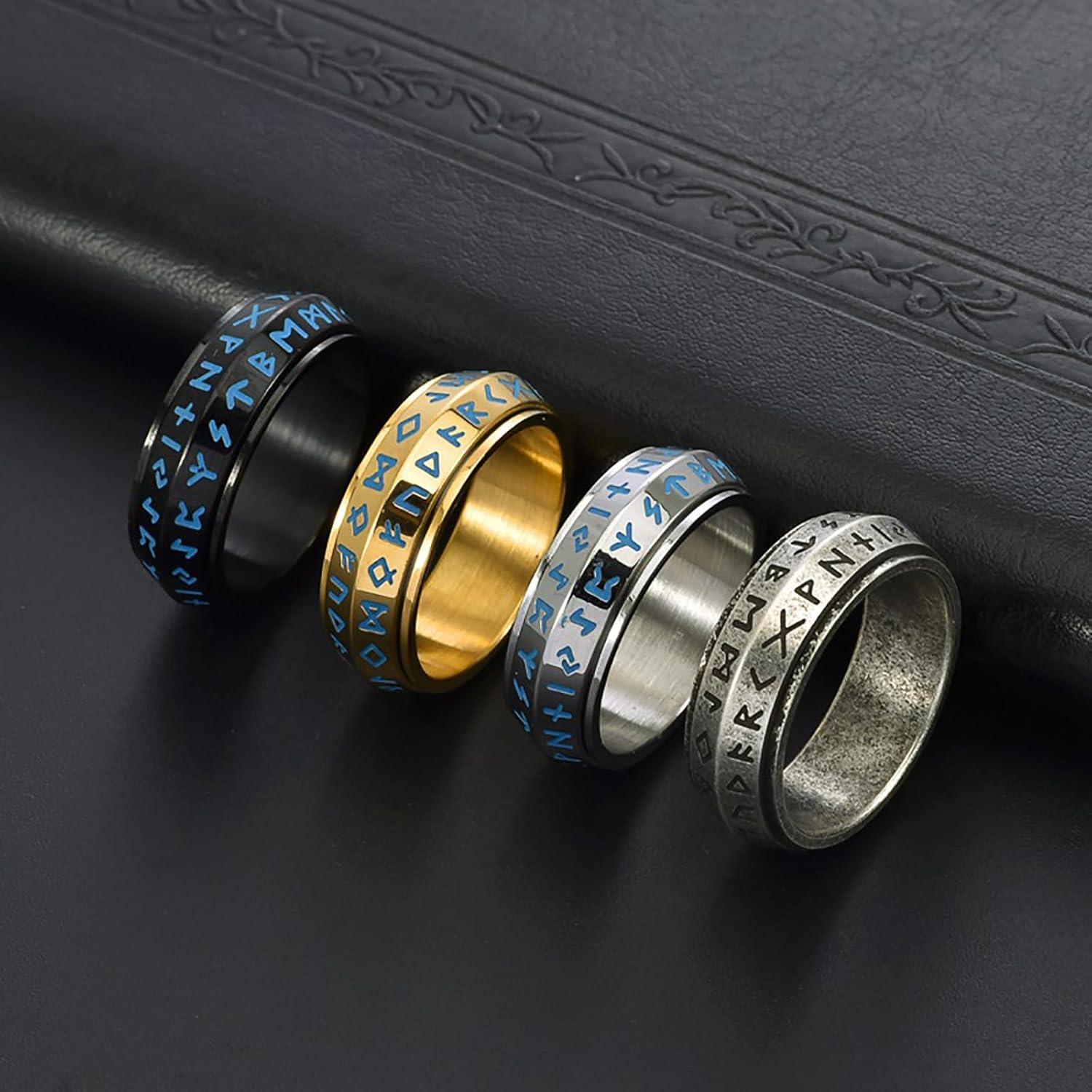 Anillo giratorio de ansiedad Viking de acero inoxidable 8 mm