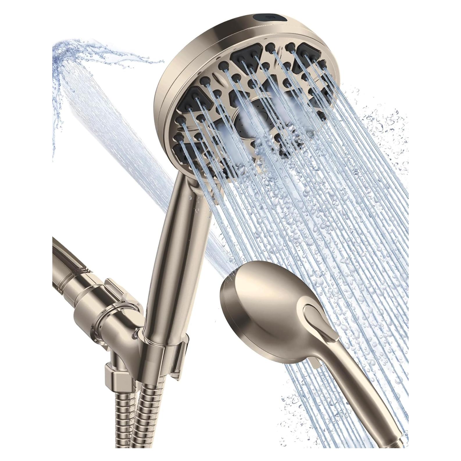 Cabezal de Ducha BOWGER Alta Presión 7 Modos Níquel Cepillado