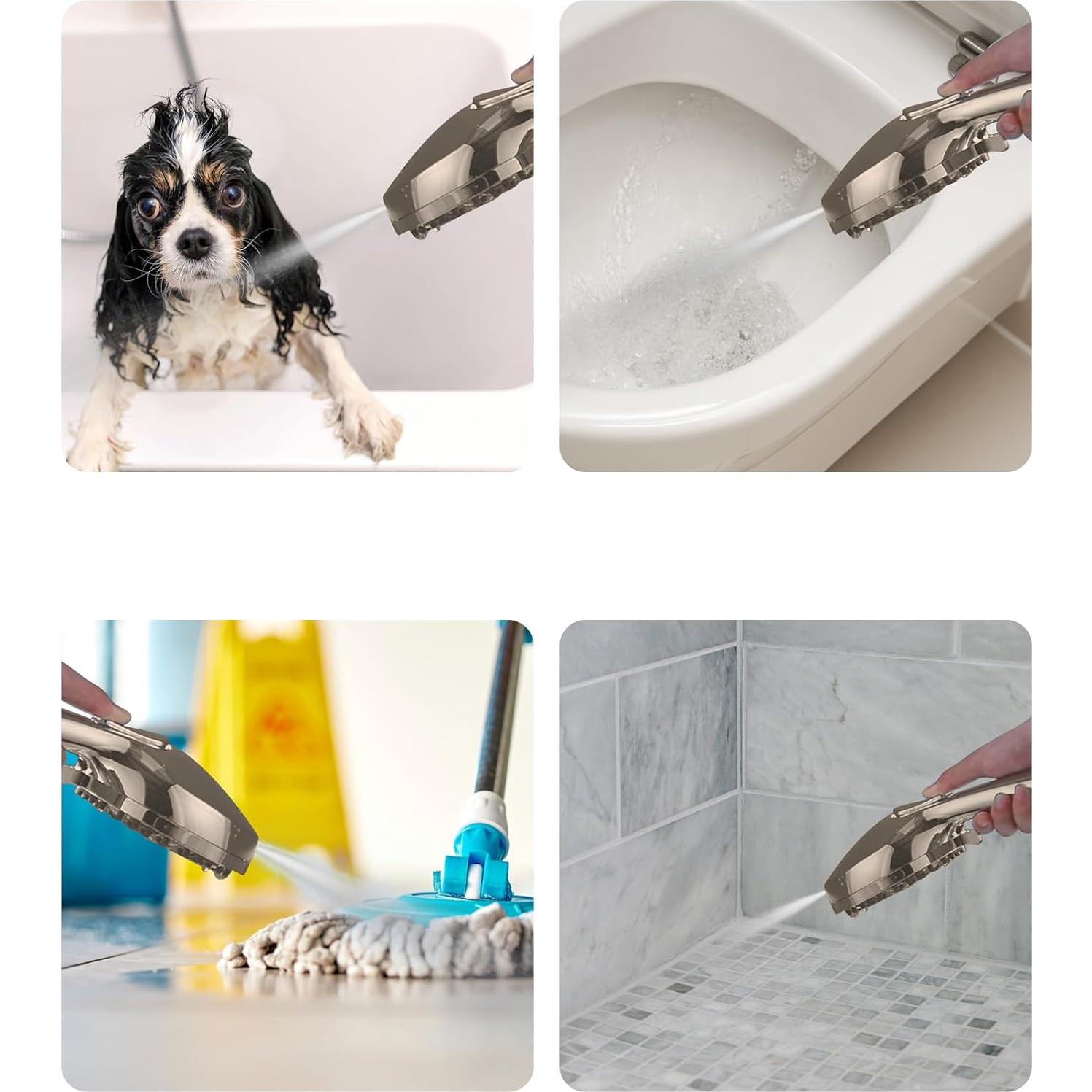 Cabezal de Ducha BOWGER Alta Presión 7 Modos Níquel Cepillado