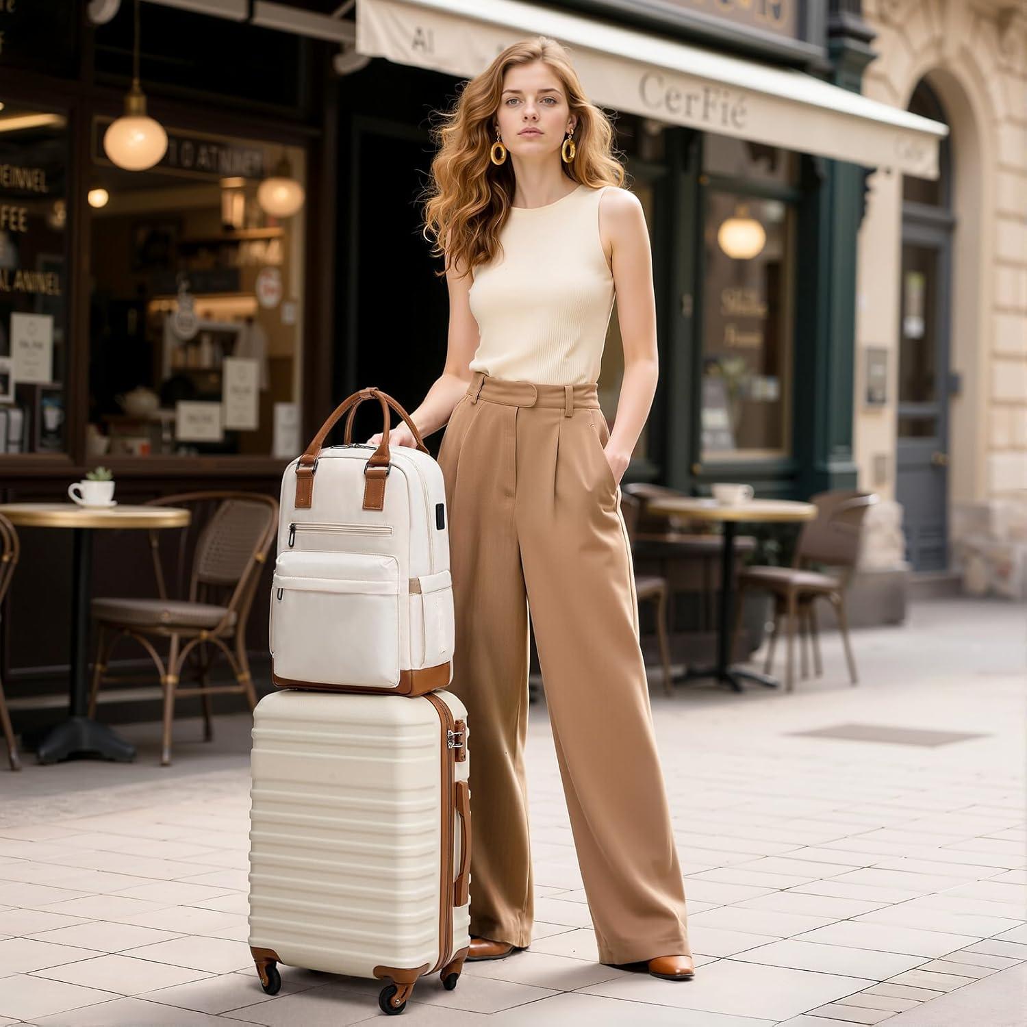 Conjunto de Equipaje Coolife 3 Piezas Maletas Duras con TSA