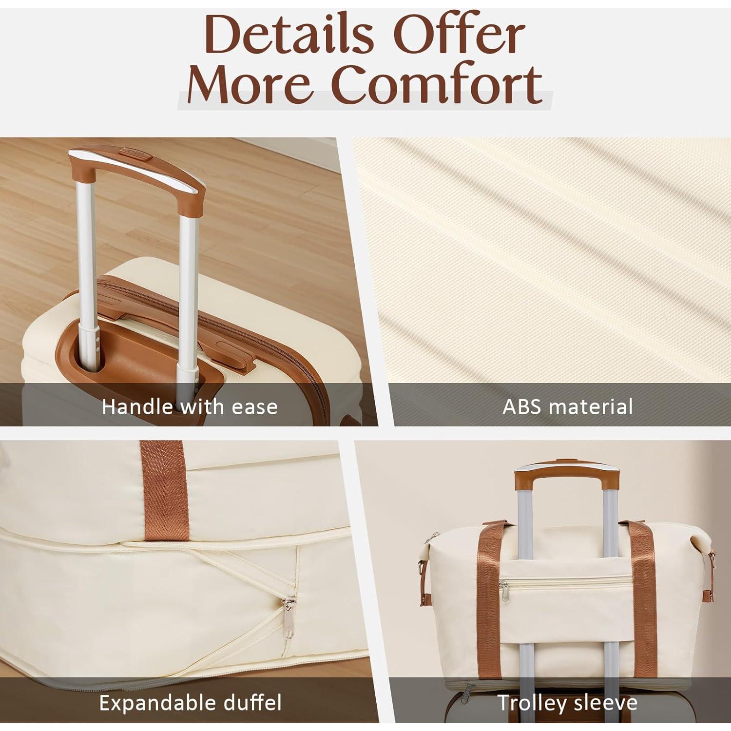 Conjunto de Maletas Coolife 3 Piezas Rosa con Cerradura TSA