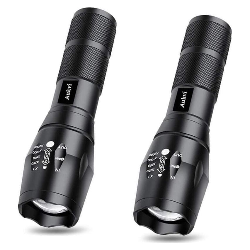 Linterna Táctica AuKvi AKV-E800 3000 Lúmenes Zoomable 5 Modos