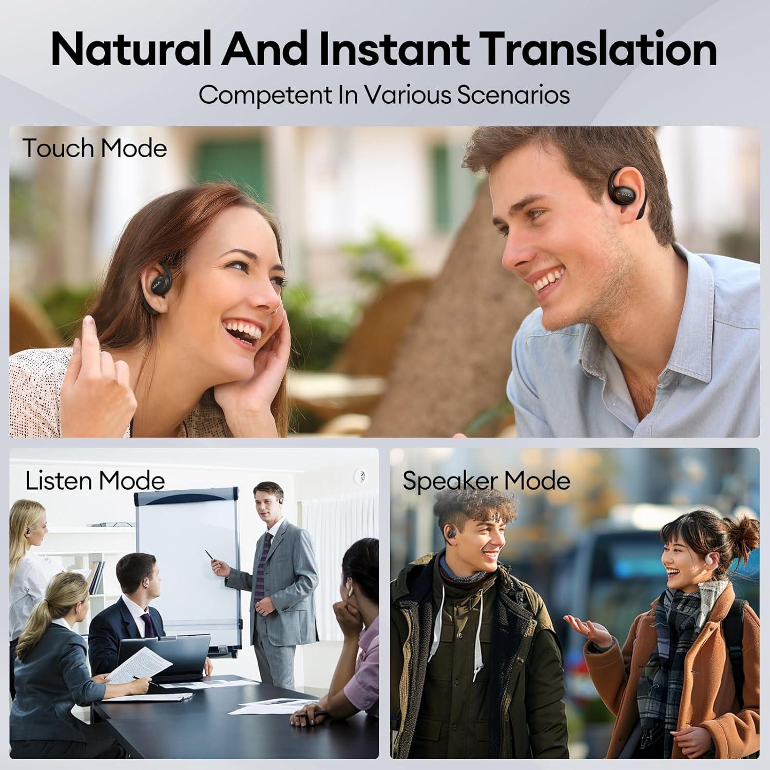 Auriculares Traductores PAXA OpenAir5 Bluetooth 5.4 Negro